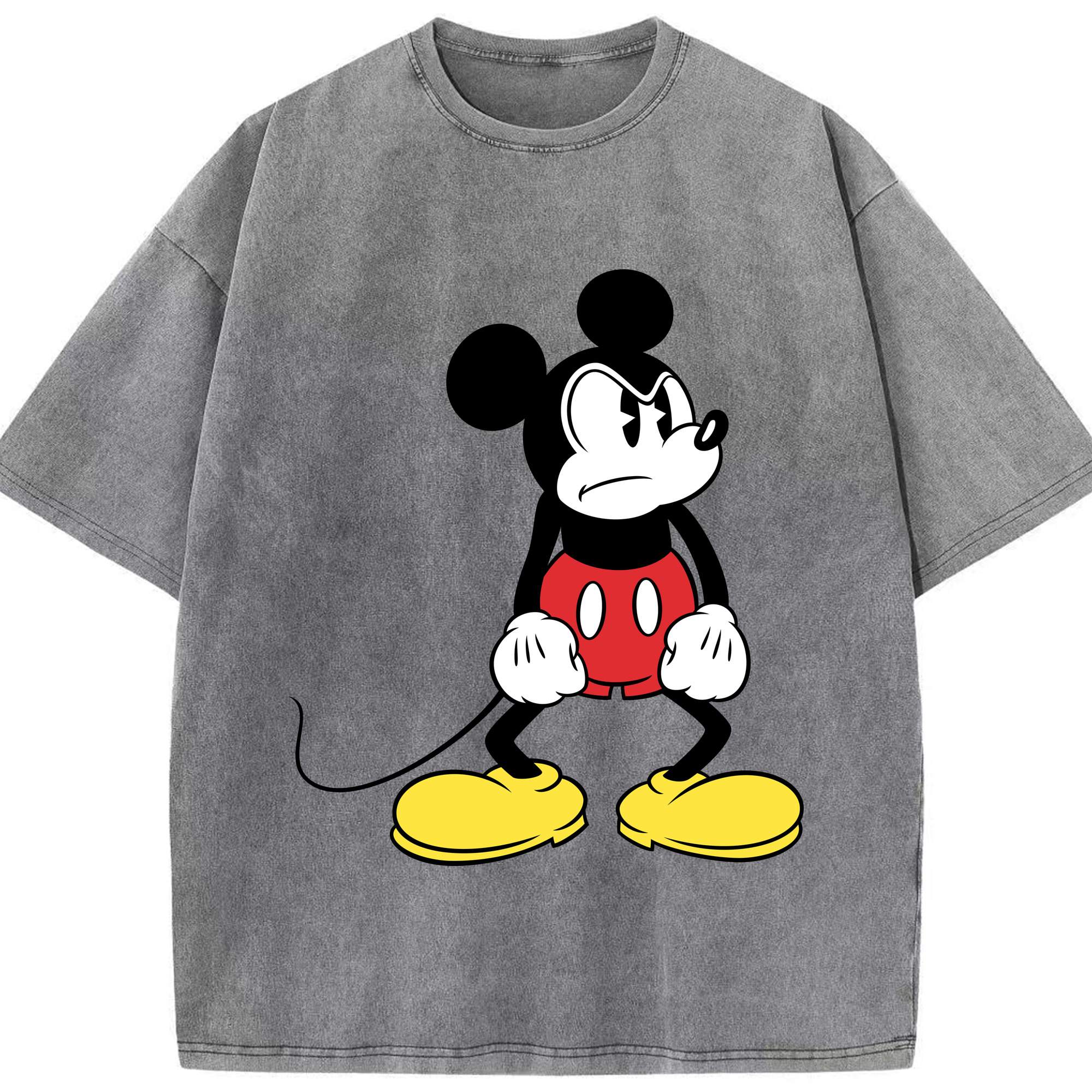 （画像用） ミッキーマウス Mickey Mouse 綿100% ヴィンテージ風 半袖Tシャツ（フロントプリント）