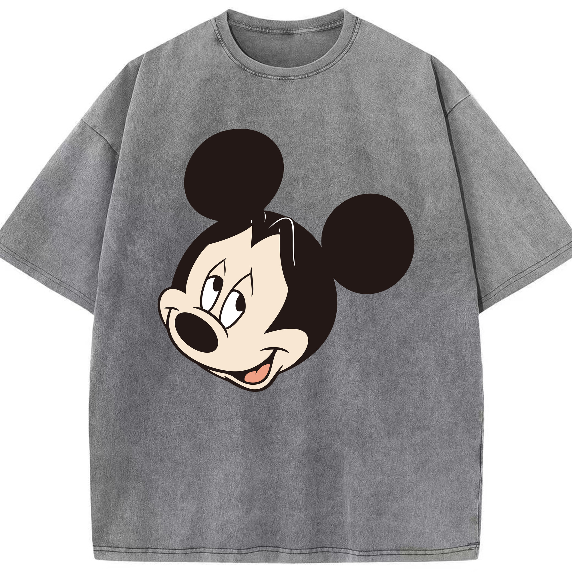 （画像用） ミッキーマウス Mickey Mouse 綿100% ヴィンテージ風 半袖Tシャツ（フロントプリント）