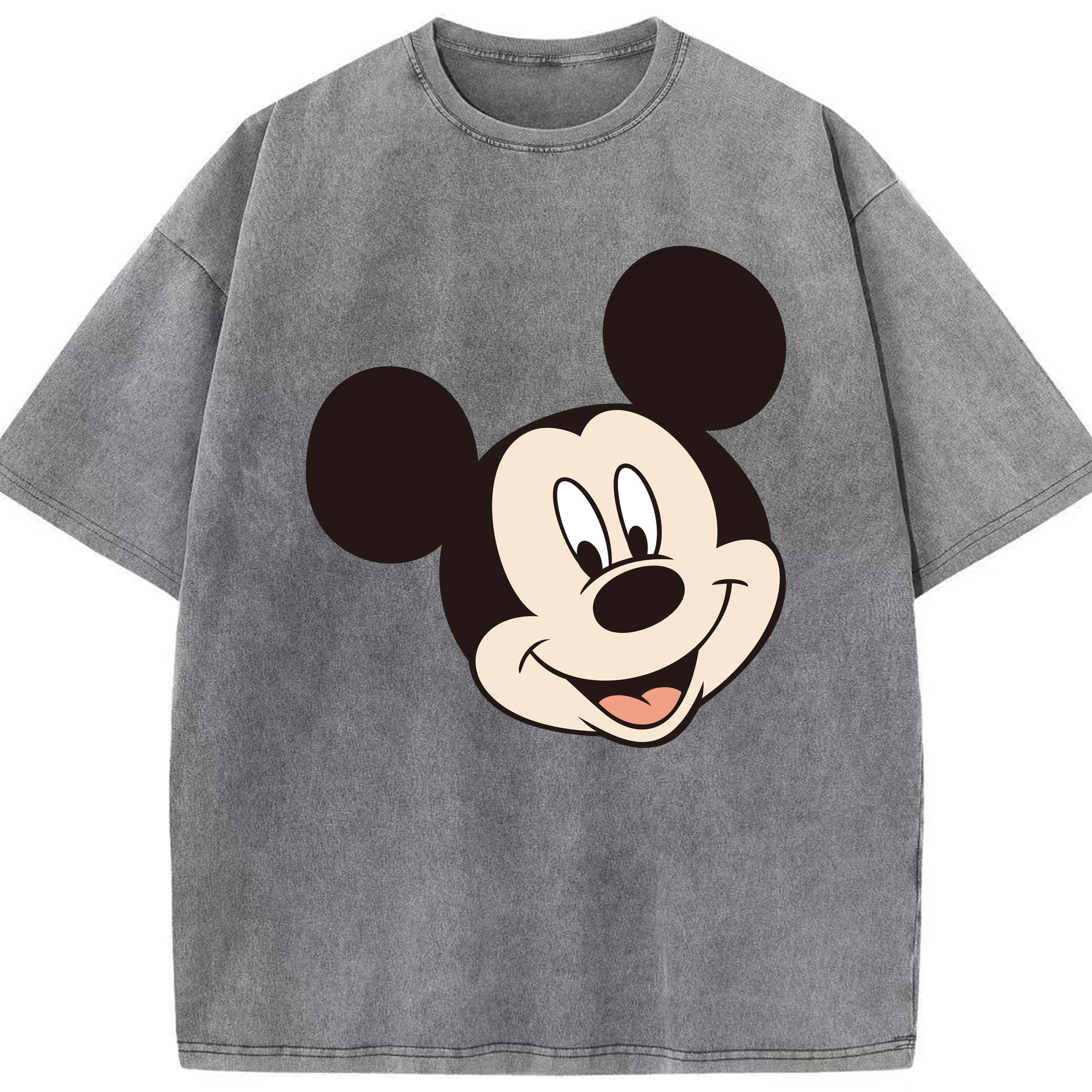 （画像用） ミッキーマウス Mickey Mouse 綿100% ヴィンテージ風 半袖Tシャツ（フロントプリント）