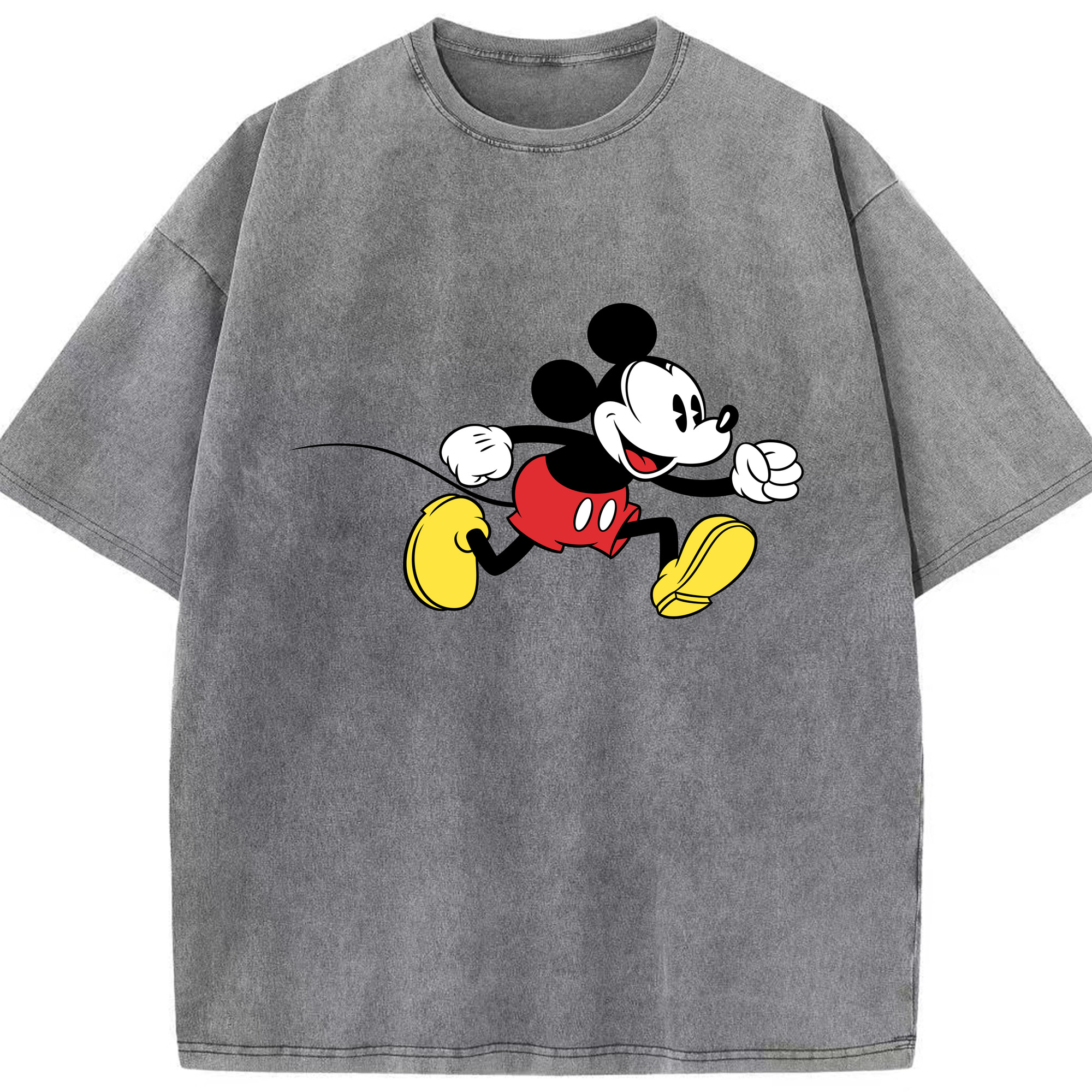 （画像用） ミッキーマウス Mickey Mouse 綿100% ヴィンテージ風 半袖Tシャツ（フロントプリント）