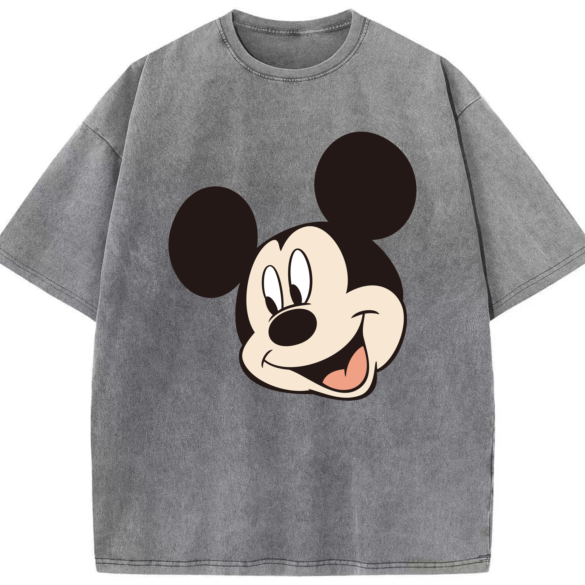 （画像用） ミッキーマウス Mickey Mouse 綿100% ヴィンテージ風 半袖Tシャツ（フロントプリント）