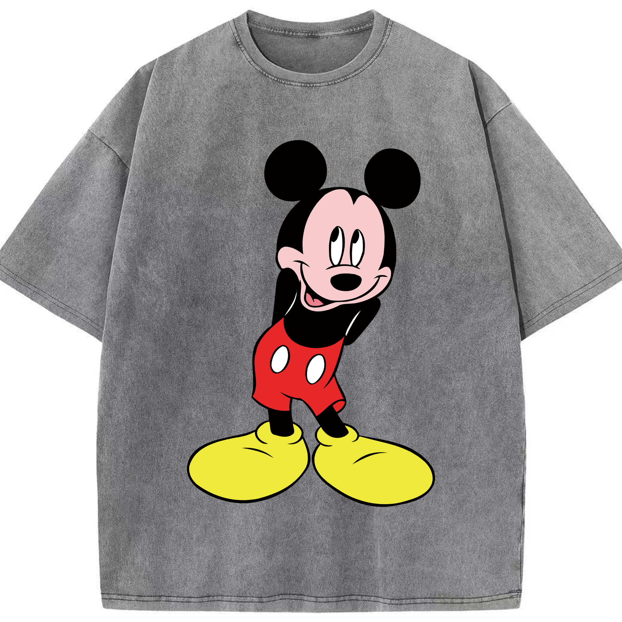 （画像用） ミッキーマウス Mickey Mouse 綿100% ヴィンテージ風 半袖Tシャツ（フロントプリント）