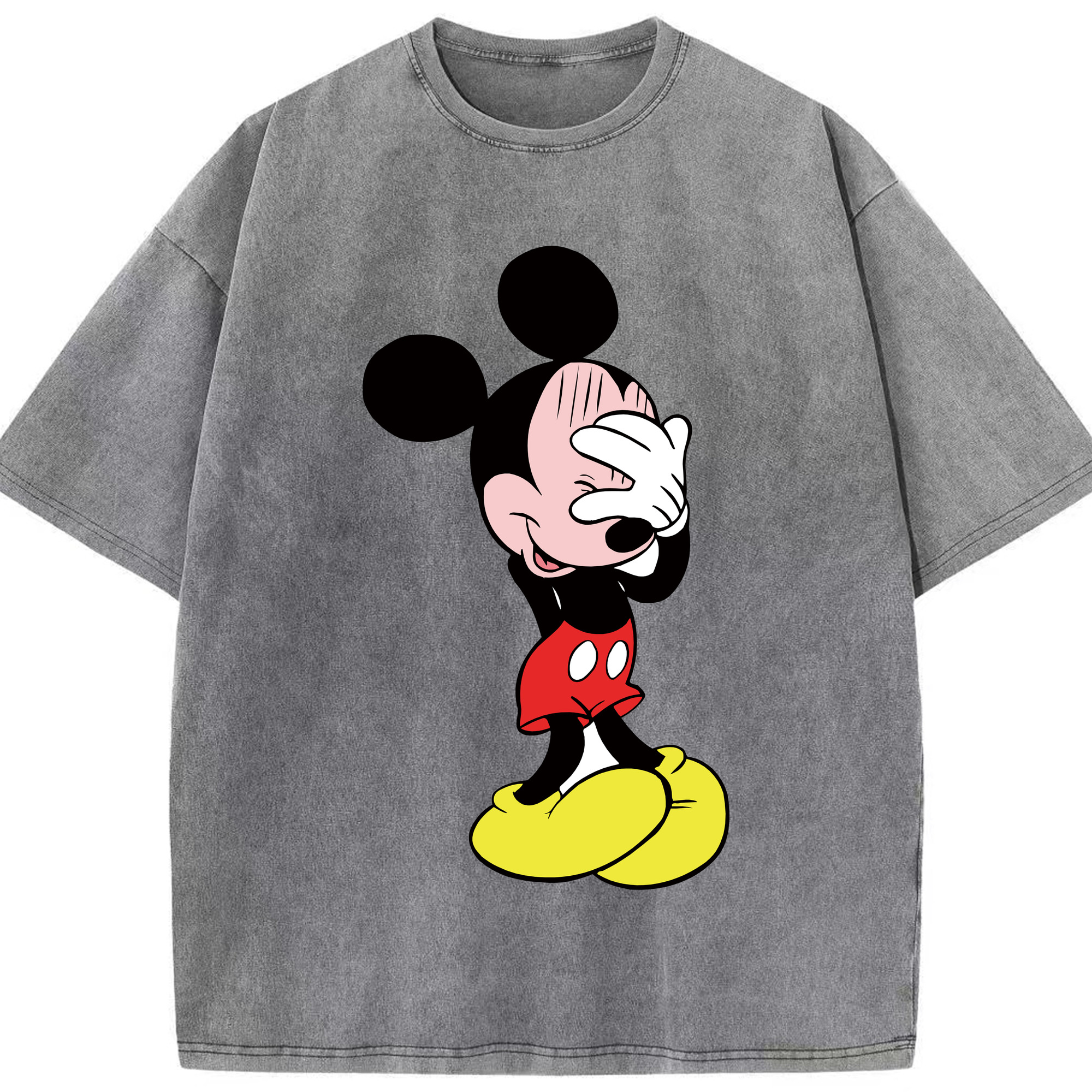 （画像用） ミッキーマウス Mickey Mouse 綿100% ヴィンテージ風 半袖Tシャツ（フロントプリント）