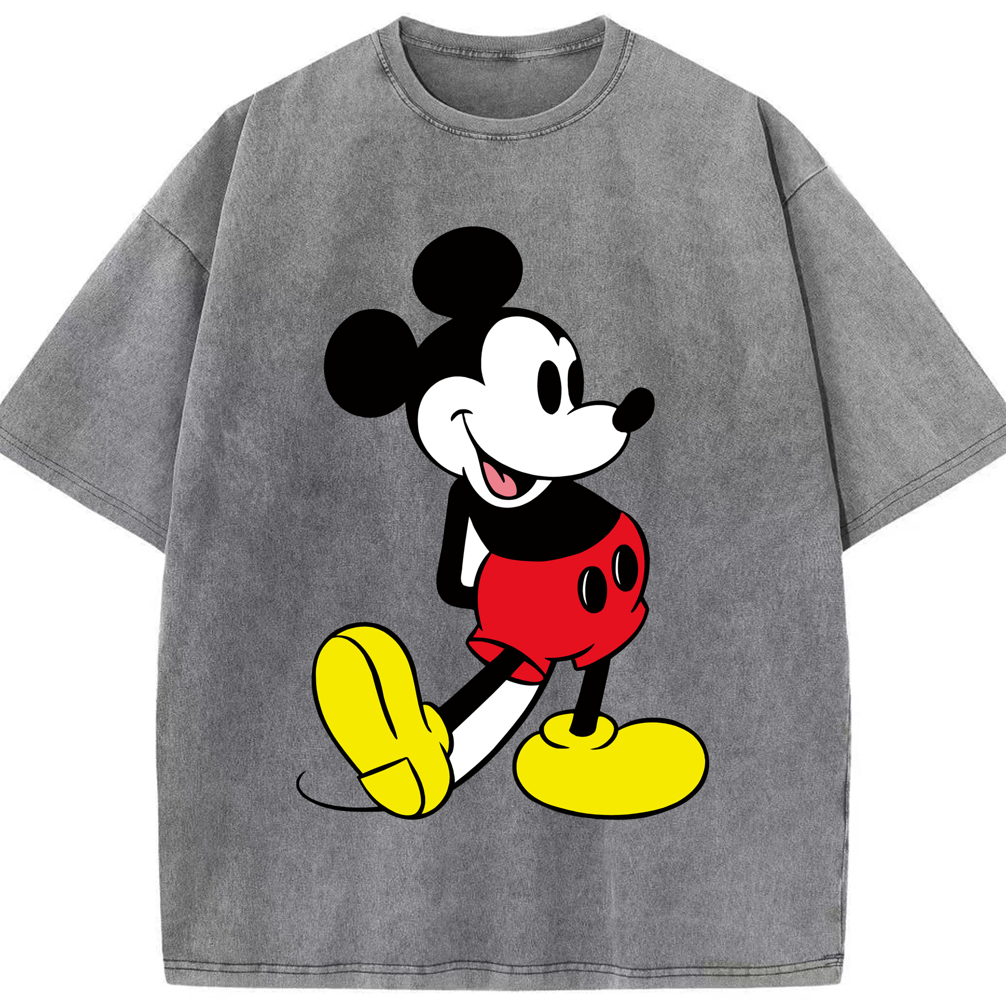 （画像用） ミッキーマウス Mickey Mouse 綿100% ヴィンテージ風 半袖Tシャツ（フロントプリント）