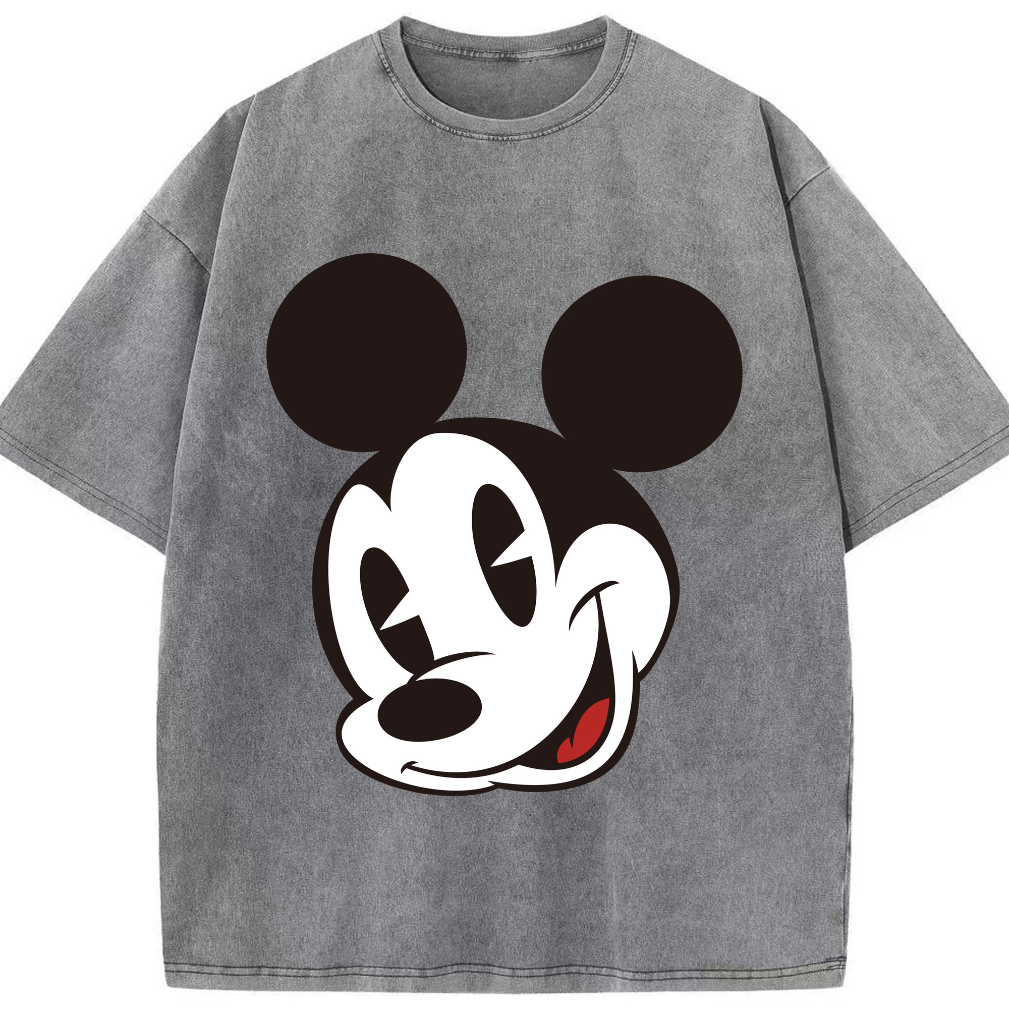（画像用） ミッキーマウス Mickey Mouse 綿100% ヴィンテージ風 半袖Tシャツ（フロントプリント）
