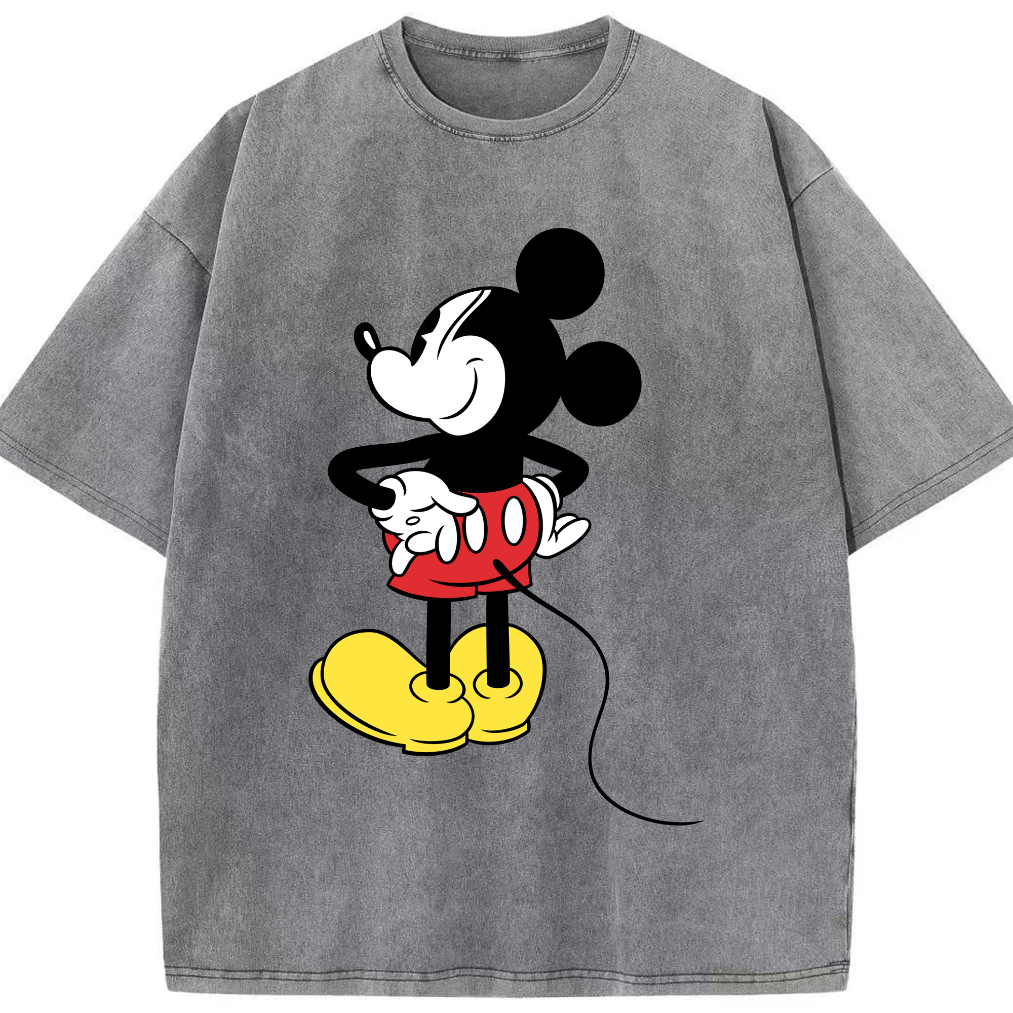 ミッキーマウス Mickey Mouse 綿100% ヴィンテージ風 半袖Tシャツ（フロントプリント）
