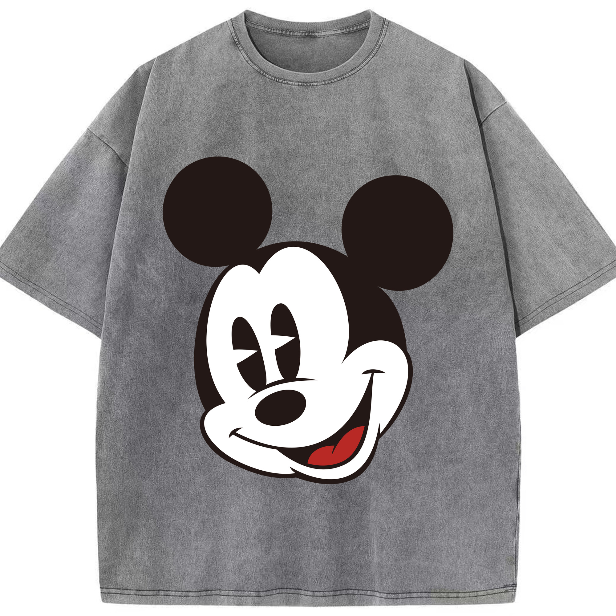 （画像用） ミッキーマウス Mickey Mouse 綿100% ヴィンテージ風 半袖Tシャツ（フロントプリント）