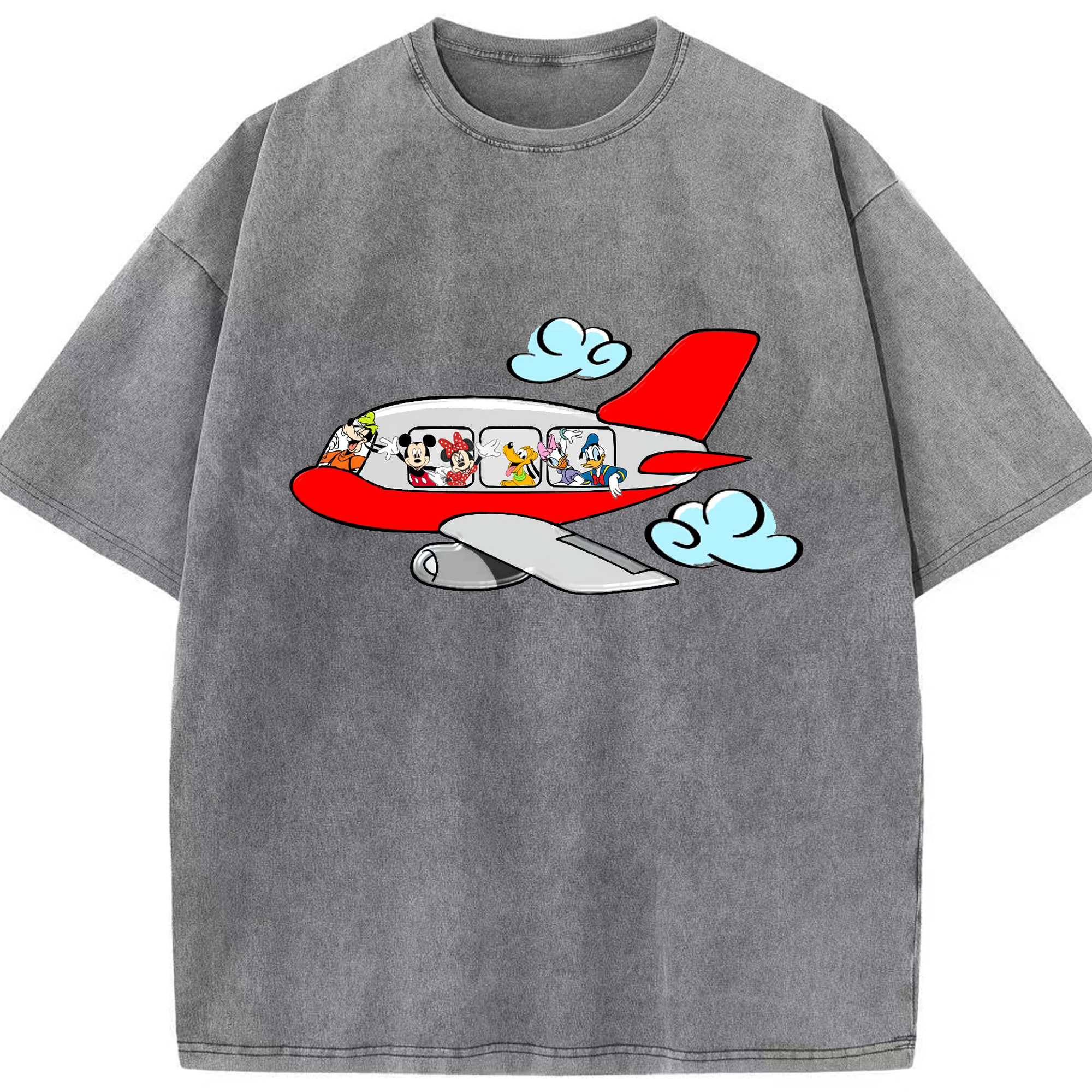（画像用） ミッキーマウス Mickey Mouse 綿100% ヴィンテージ風 半袖Tシャツ（フロントプリント）