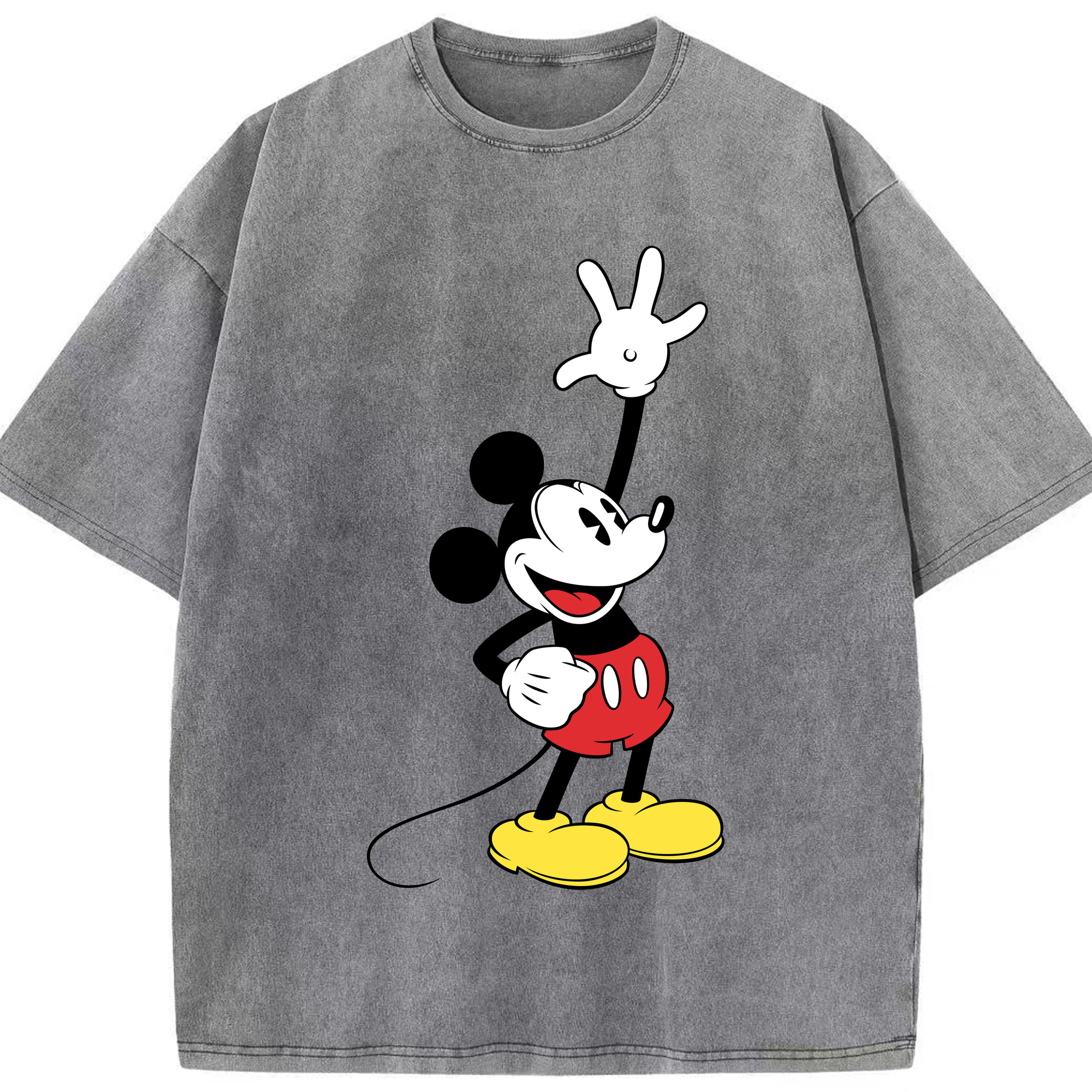 （画像用） ミッキーマウス Mickey Mouse 綿100% ヴィンテージ風 半袖Tシャツ（フロントプリント）