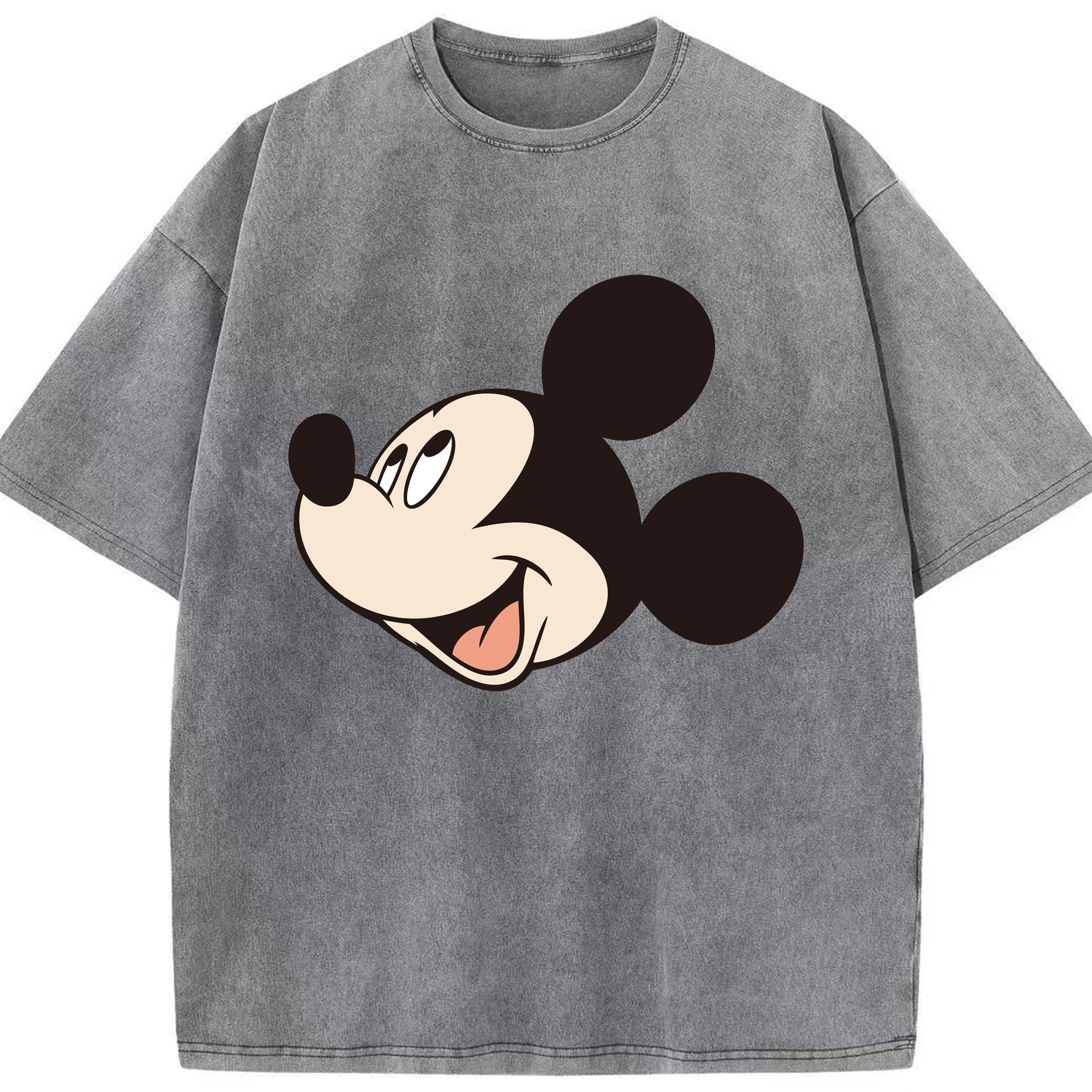 （画像用） ミッキーマウス Mickey Mouse 綿100% ヴィンテージ風 半袖Tシャツ（フロントプリント）