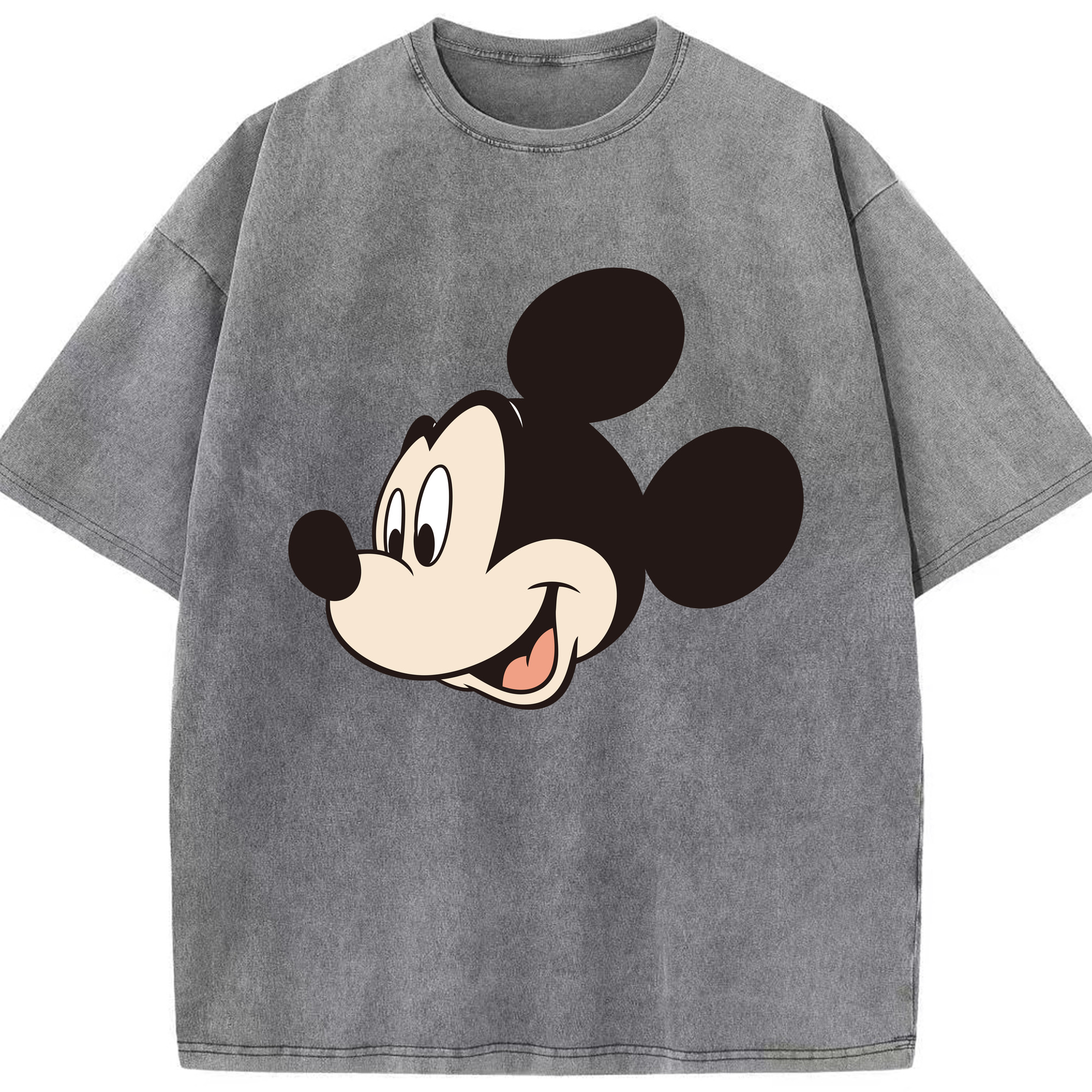 （画像用） ミッキーマウス Mickey Mouse 綿100% ヴィンテージ風 半袖Tシャツ（フロントプリント）