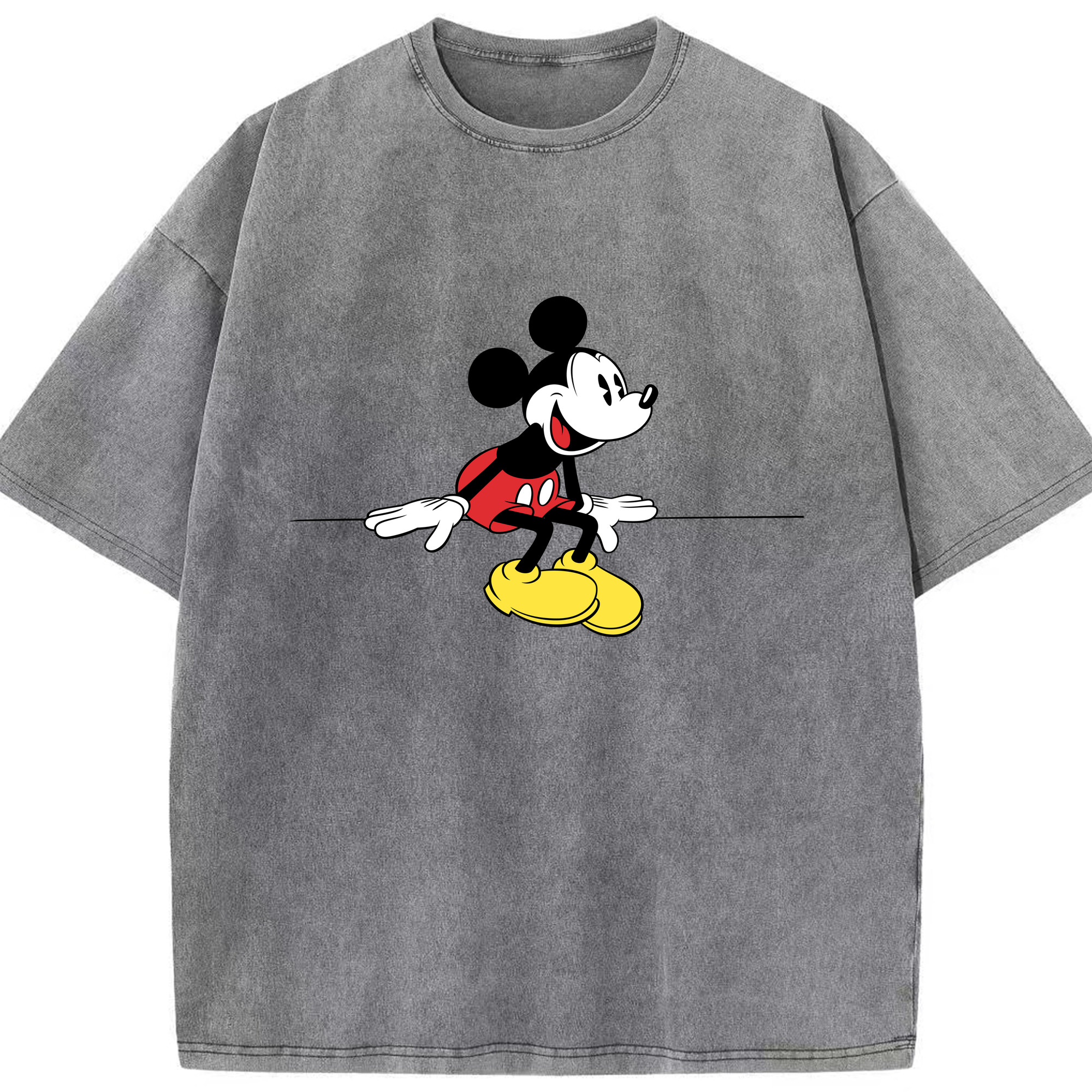 （画像用） ミッキーマウス Mickey Mouse 綿100% ヴィンテージ風 半袖Tシャツ（フロントプリント）