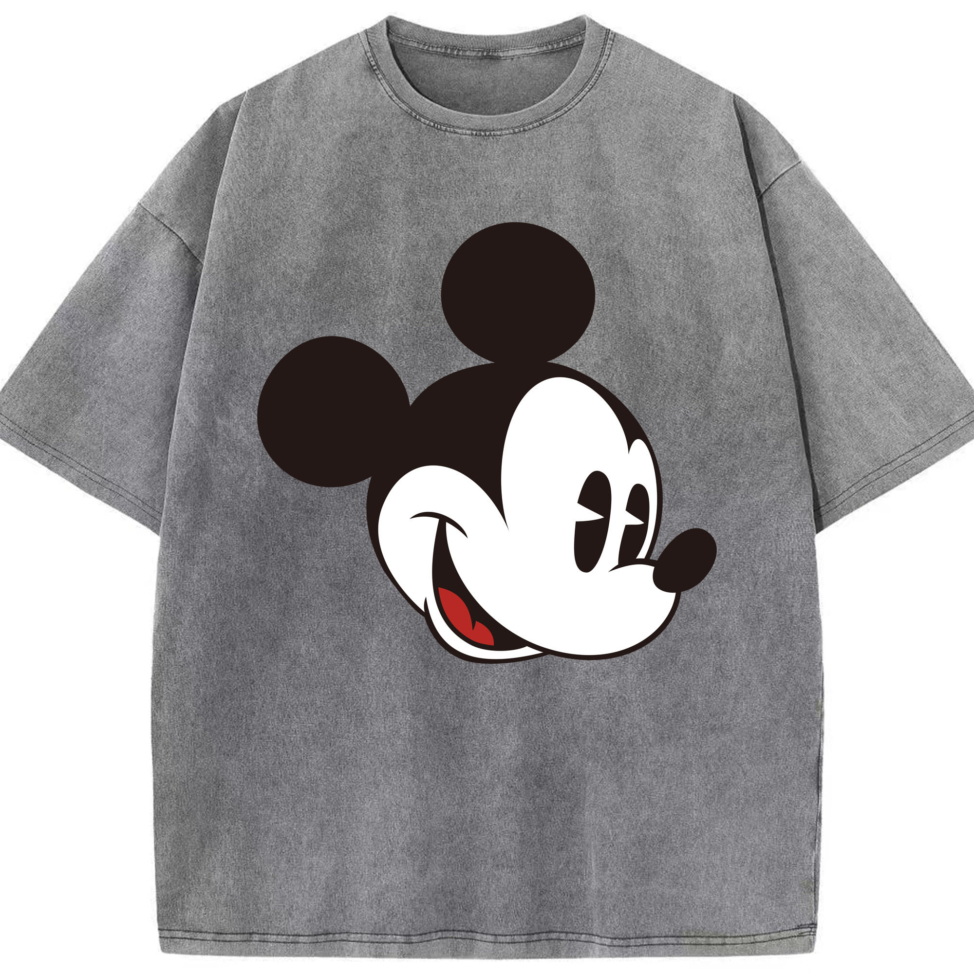 （画像用） ミッキーマウス Mickey Mouse 綿100% ヴィンテージ風 半袖Tシャツ（フロントプリント）