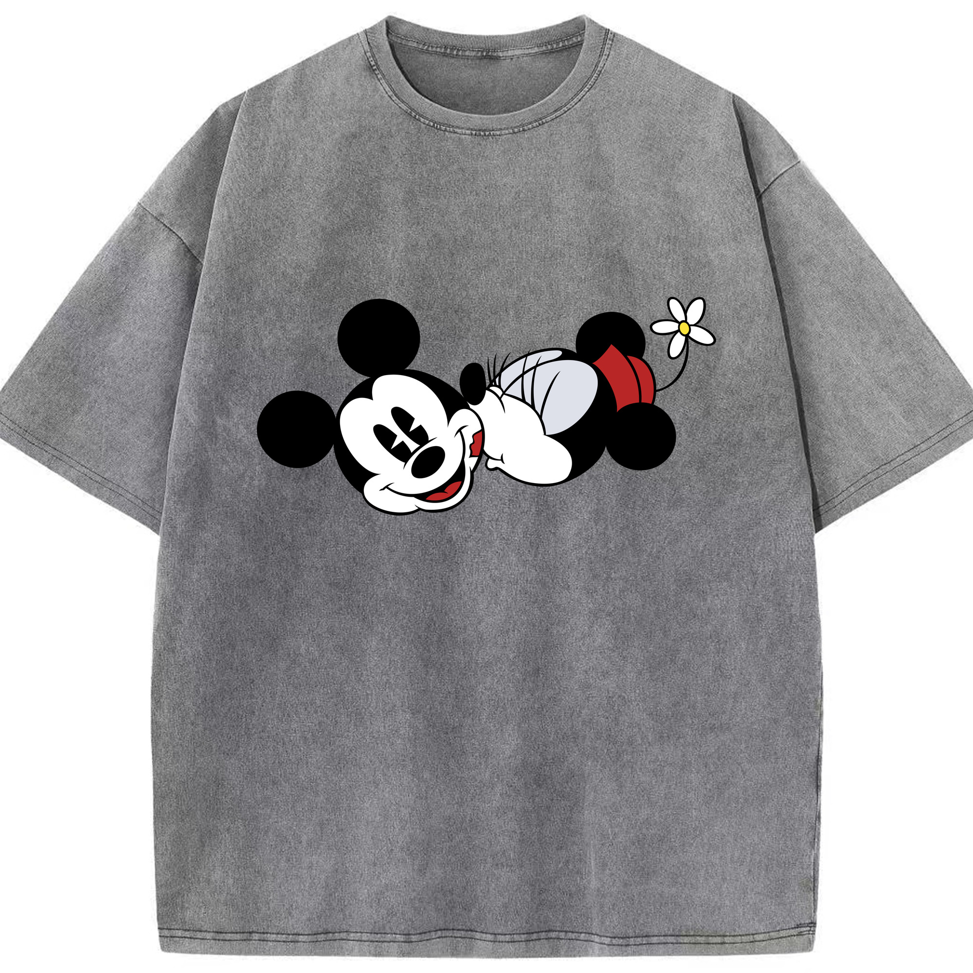 （画像用） ミッキーマウス Mickey Mouse 綿100% ヴィンテージ風 半袖Tシャツ（フロントプリント）