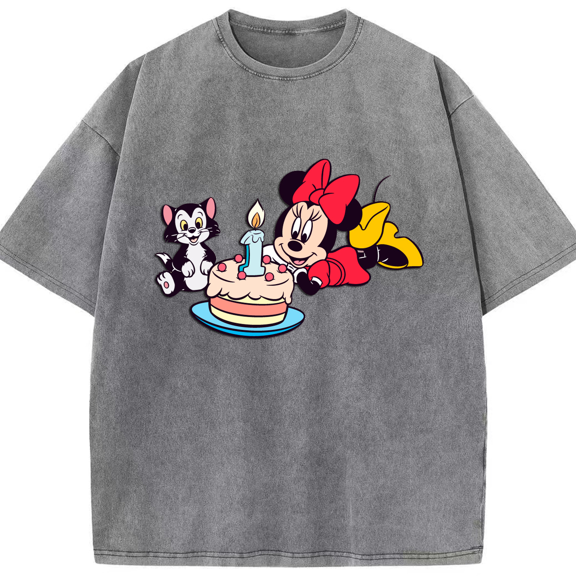 （画像用） ミッキーマウス Mickey Mouse 綿100% ヴィンテージ風 半袖Tシャツ（フロントプリント）
