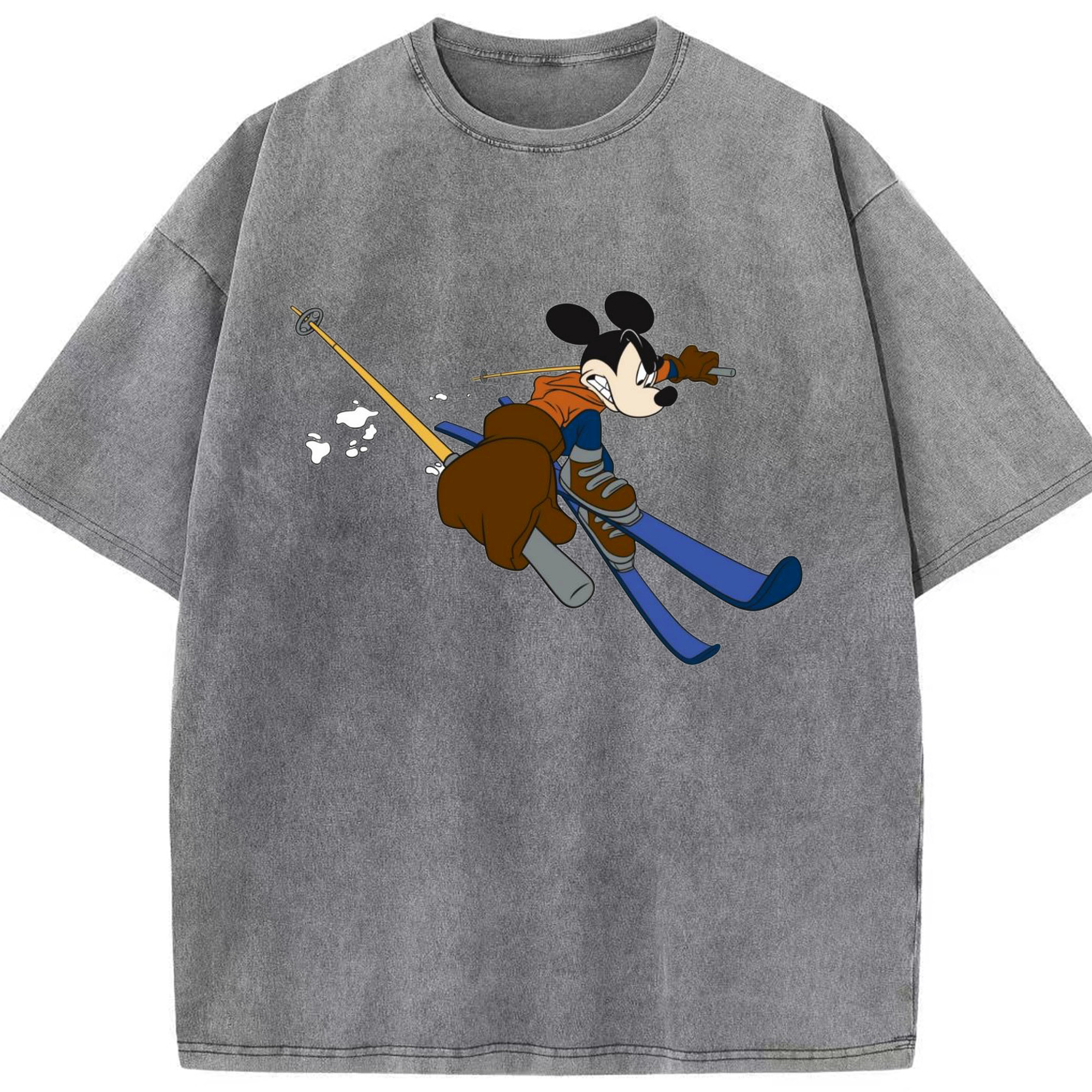 （画像用） ミッキーマウス Mickey Mouse 綿100% ヴィンテージ風 半袖Tシャツ（フロントプリント）