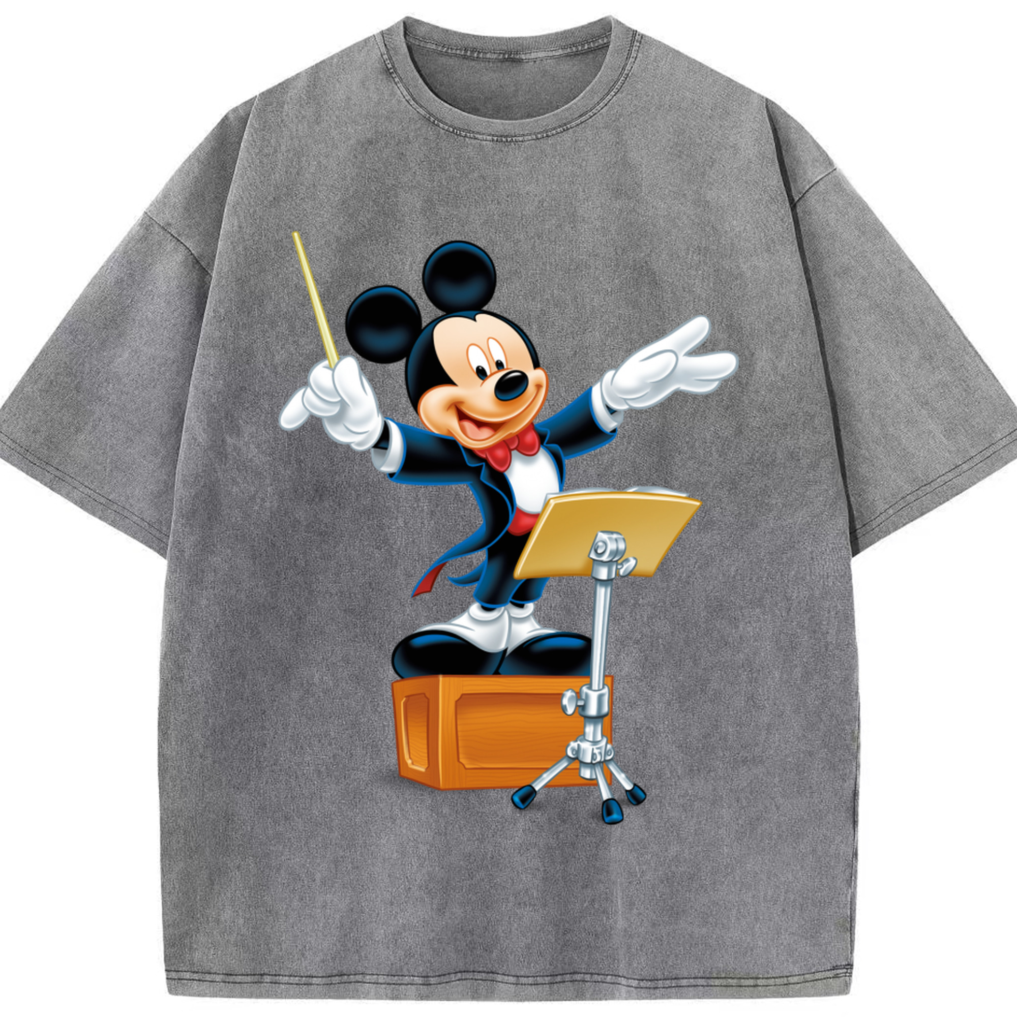 （画像用） ミッキーマウス Mickey Mouse 綿100% ヴィンテージ風 半袖Tシャツ（フロントプリント）