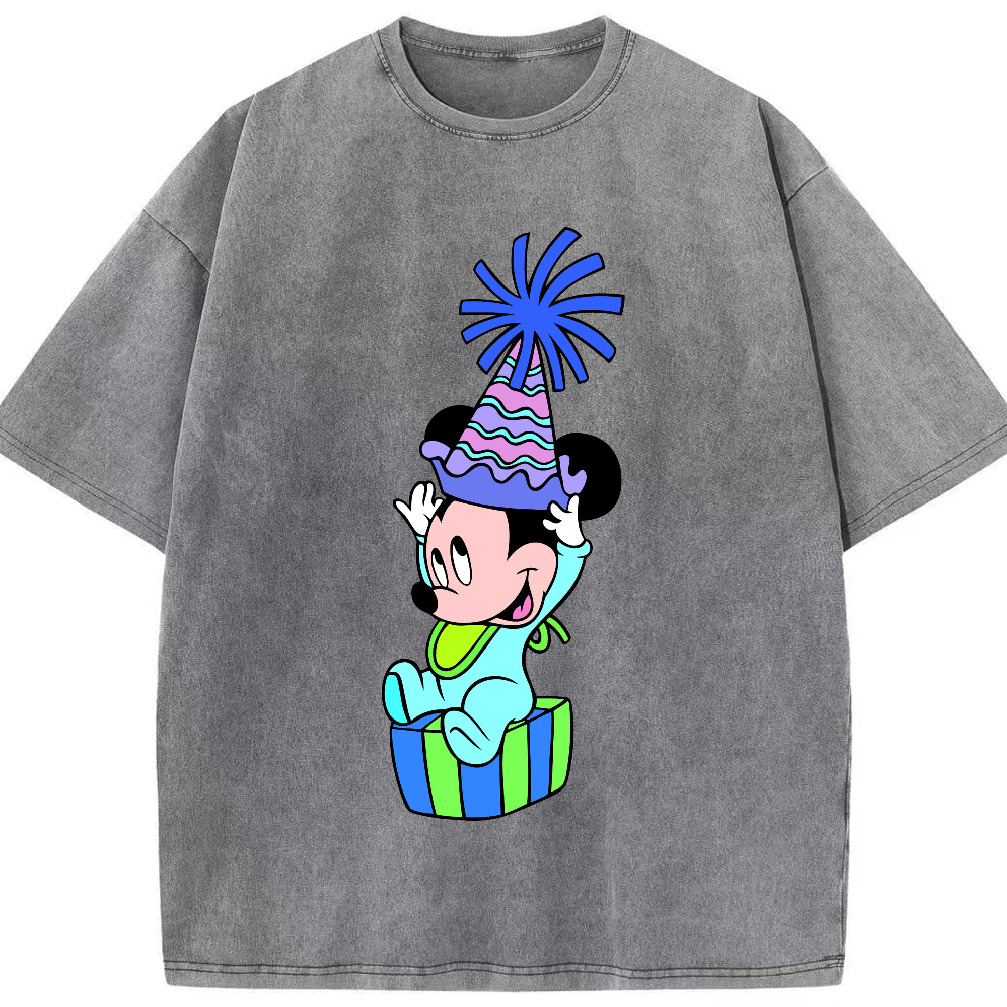 （画像用） ミッキーマウス Mickey Mouse 綿100% ヴィンテージ風 半袖Tシャツ（フロントプリント）