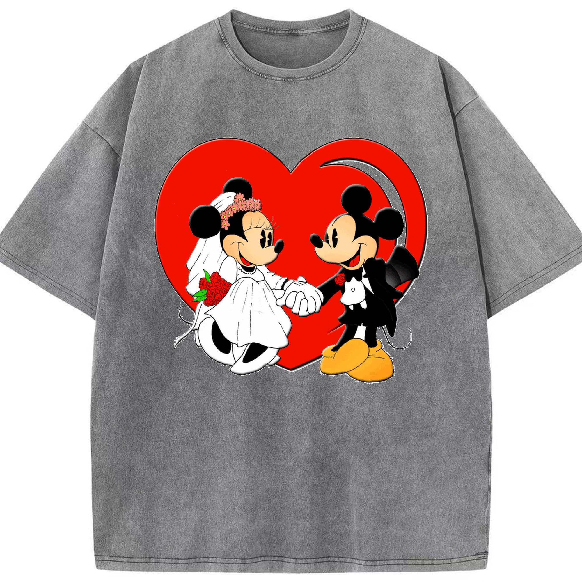（画像用） ミッキーマウス Mickey Mouse 綿100% ヴィンテージ風 半袖Tシャツ（フロントプリント）