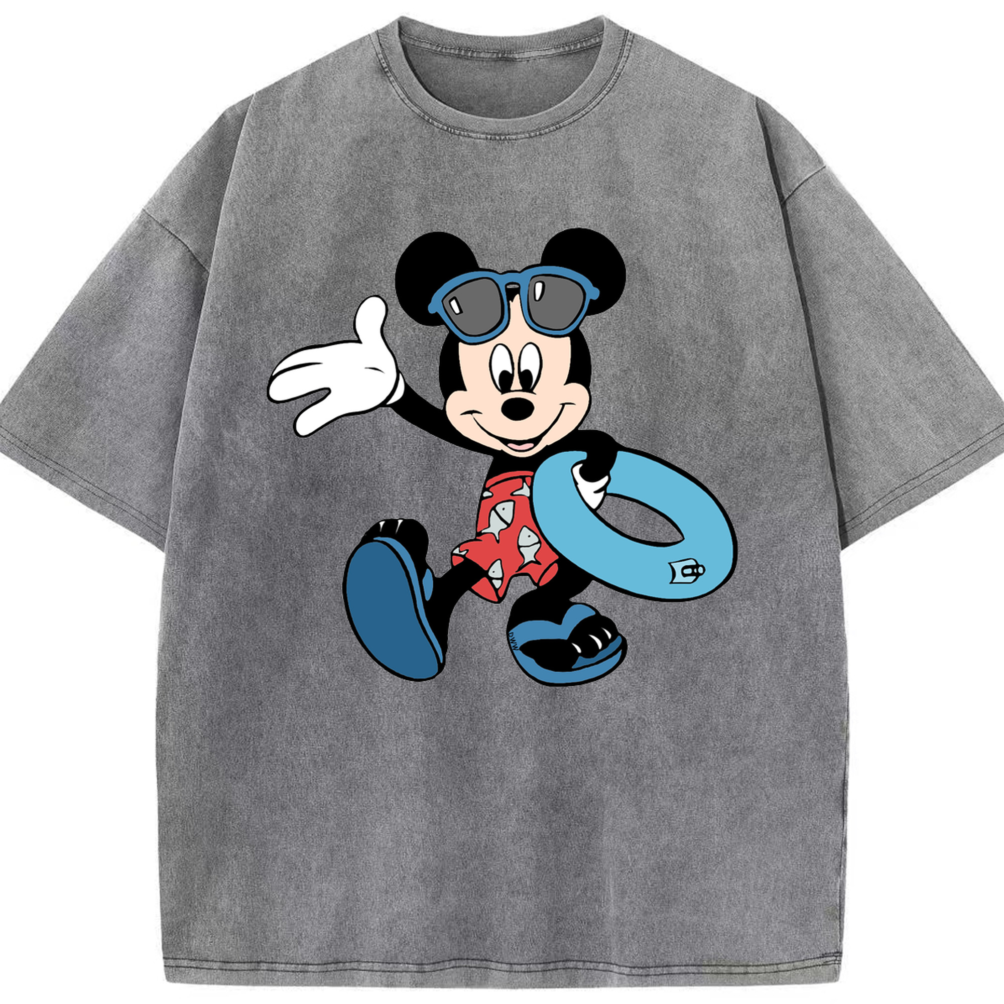 （画像用） ミッキーマウス Mickey Mouse 綿100% ヴィンテージ風 半袖Tシャツ（フロントプリント）