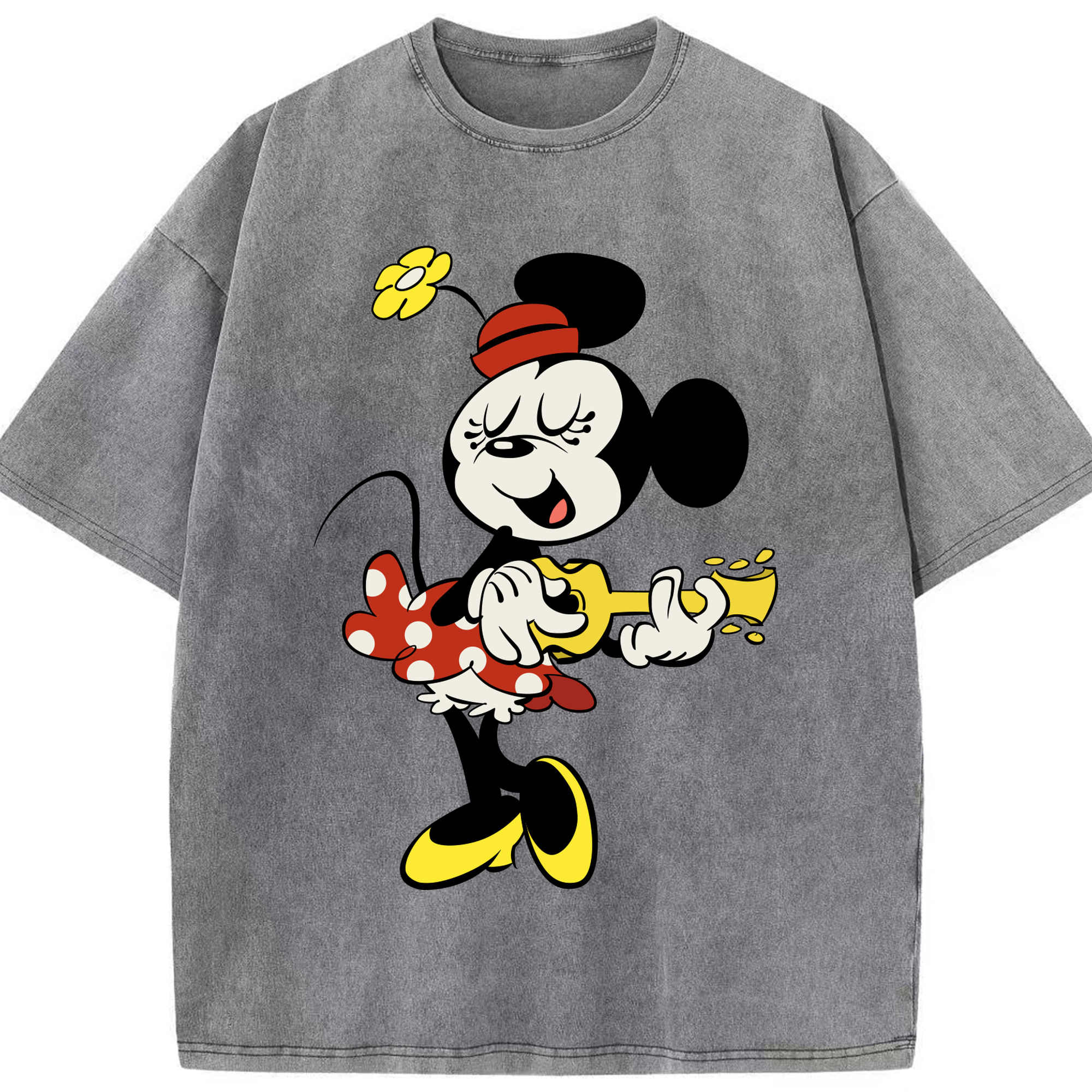 （画像用） ミッキーマウス Mickey Mouse 綿100% ヴィンテージ風 半袖Tシャツ（フロントプリント）