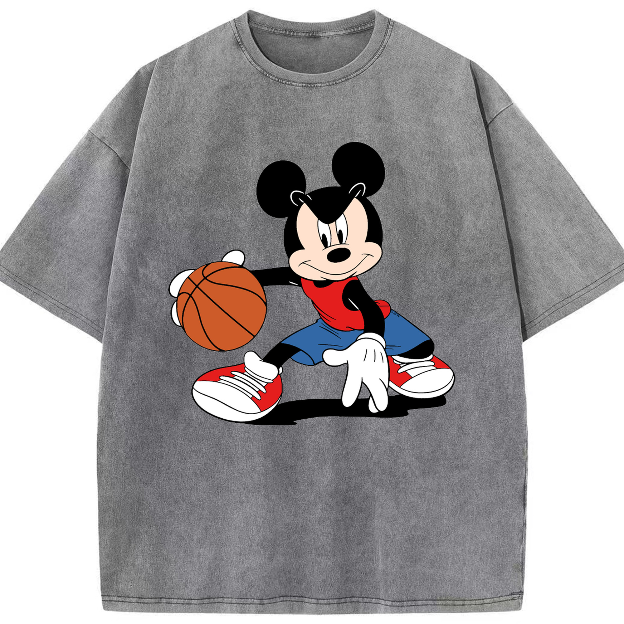 （画像用） ミッキーマウス Mickey Mouse 綿100% ヴィンテージ風 半袖Tシャツ（フロントプリント）