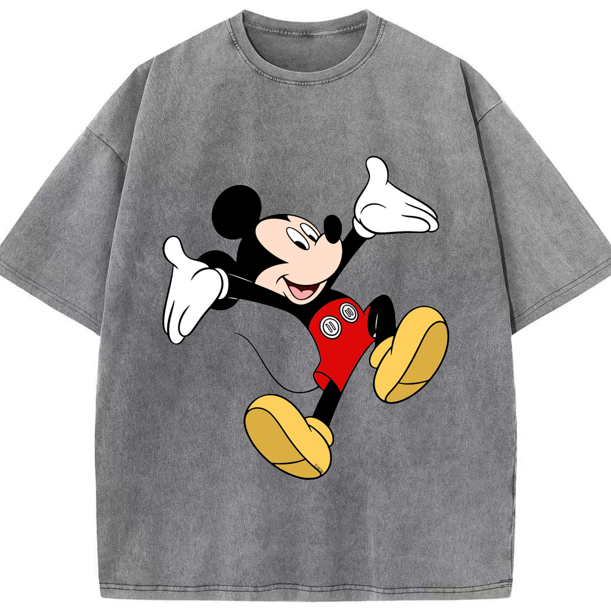（画像用） ミッキーマウス Mickey Mouse 綿100% ヴィンテージ風 半袖Tシャツ（フロントプリント）