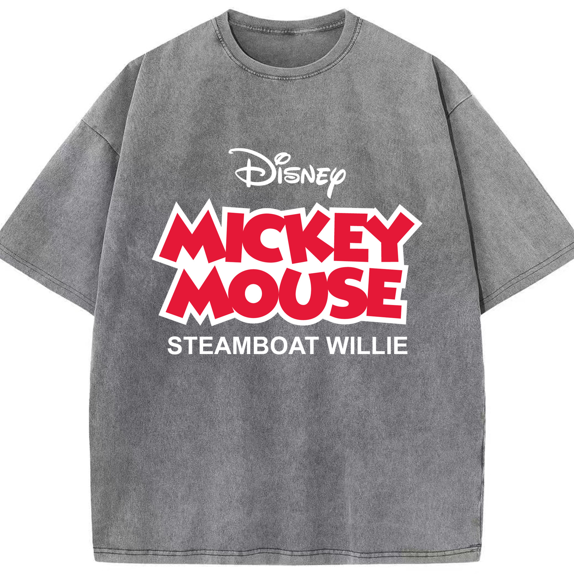 （画像用） ミッキーマウス Mickey Mouse 綿100% ヴィンテージ風 半袖Tシャツ（フロントプリント）