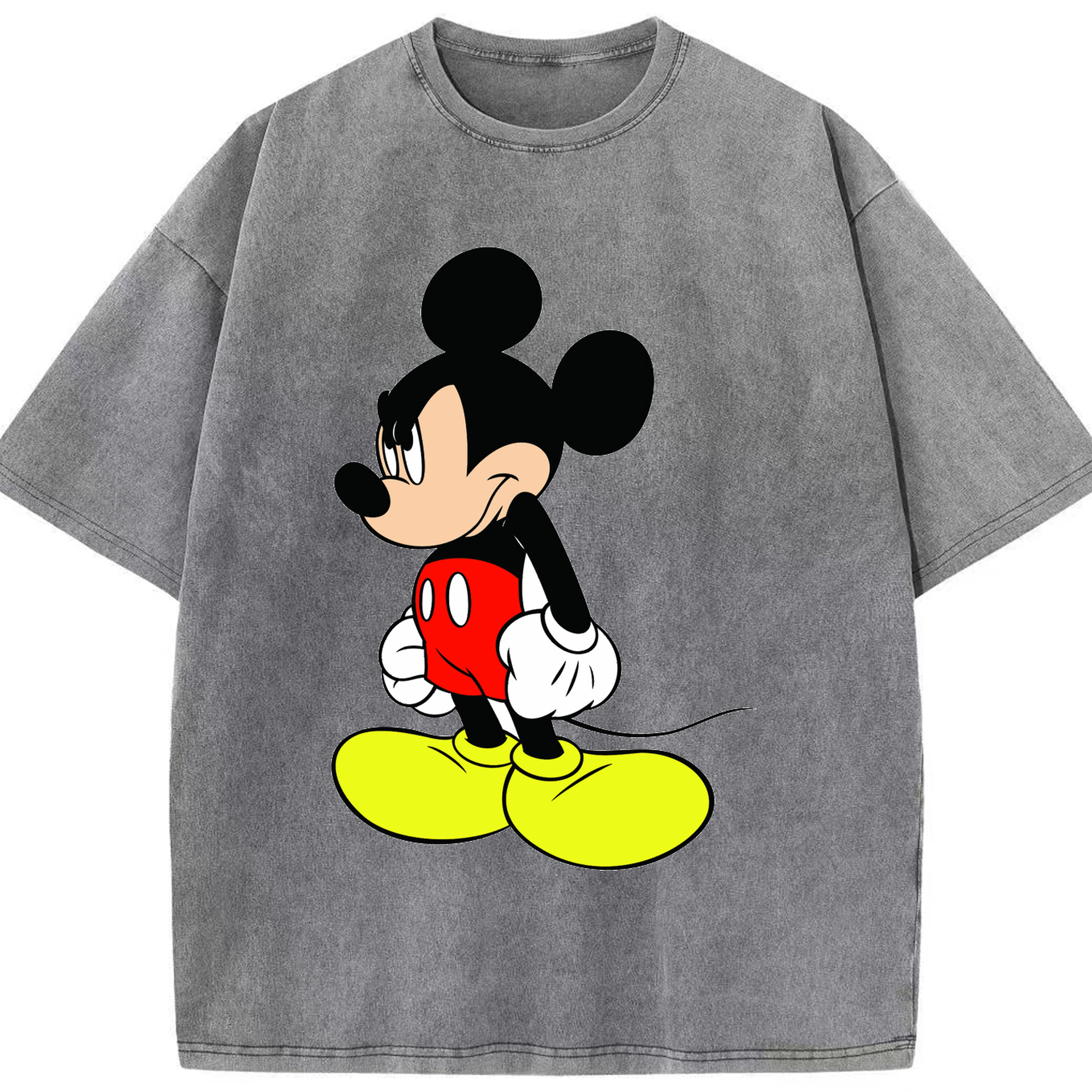 （画像用） ミッキーマウス Mickey Mouse 綿100% ヴィンテージ風 半袖Tシャツ（フロントプリント）