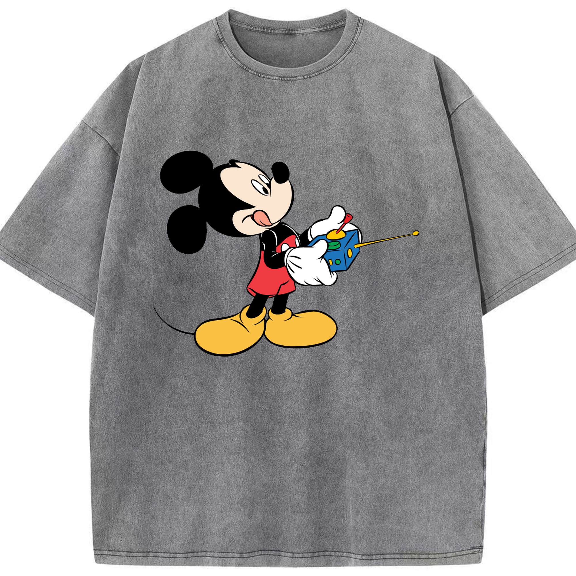 （画像用） ミッキーマウス Mickey Mouse 綿100% ヴィンテージ風 半袖Tシャツ（フロントプリント）
