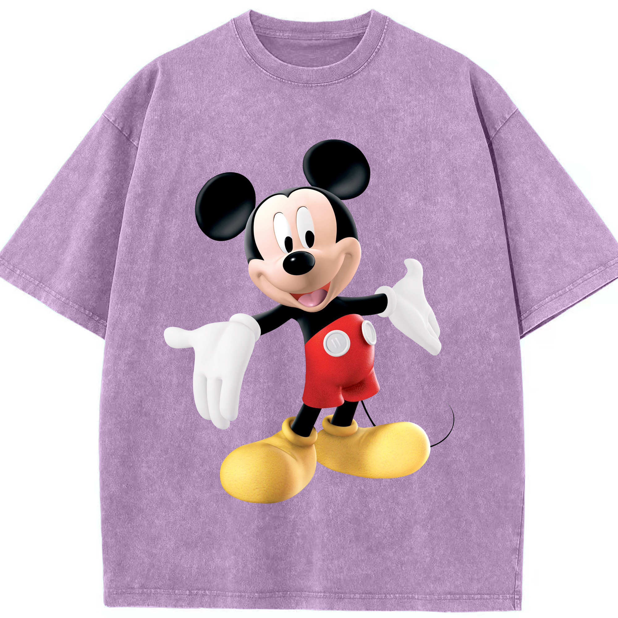 （画像用） ミッキーマウス Mickey Mouse 綿100% ヴィンテージ風 半袖Tシャツ（フロントプリント）