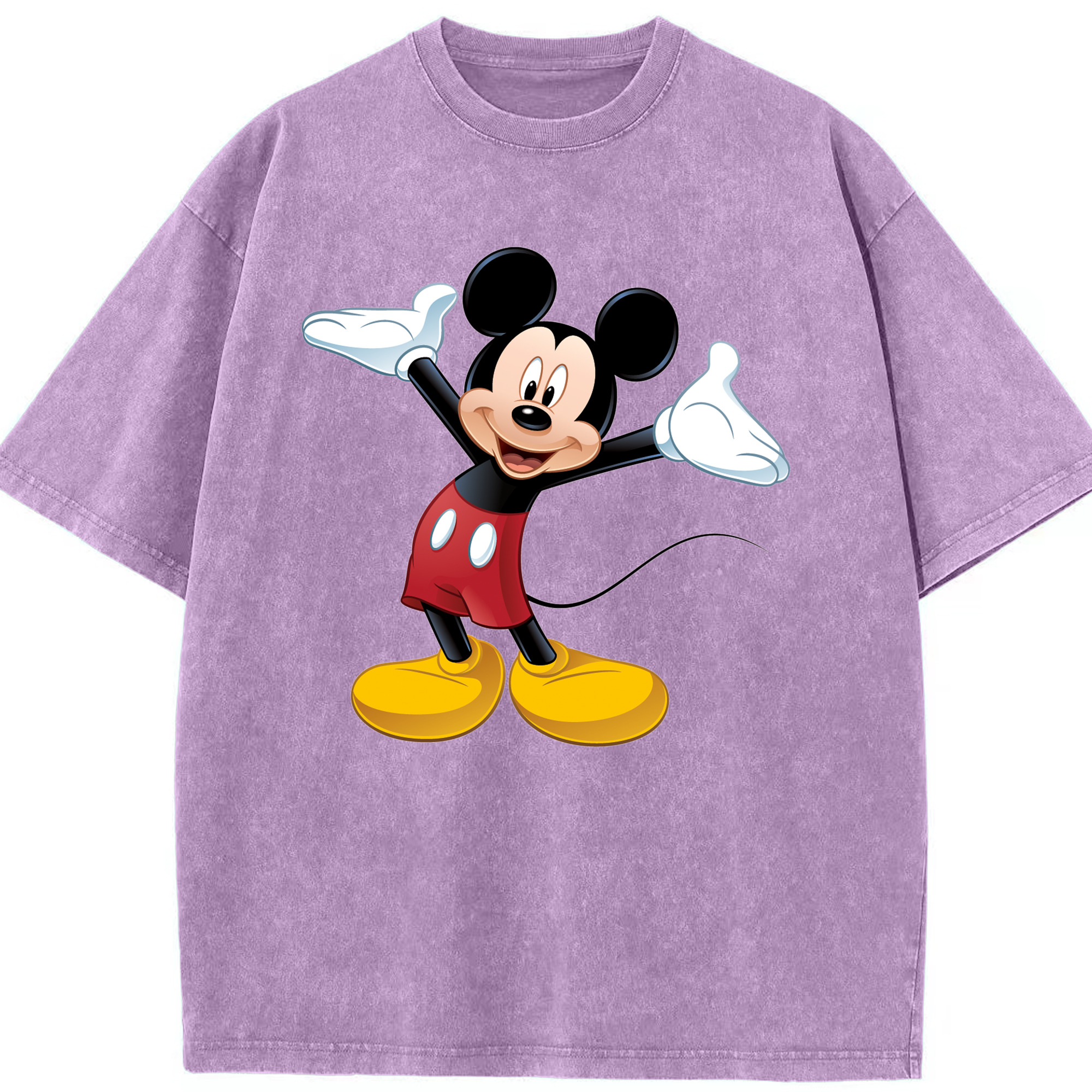 （画像用） ミッキーマウス Mickey Mouse 綿100% ヴィンテージ風 半袖Tシャツ（フロントプリント）