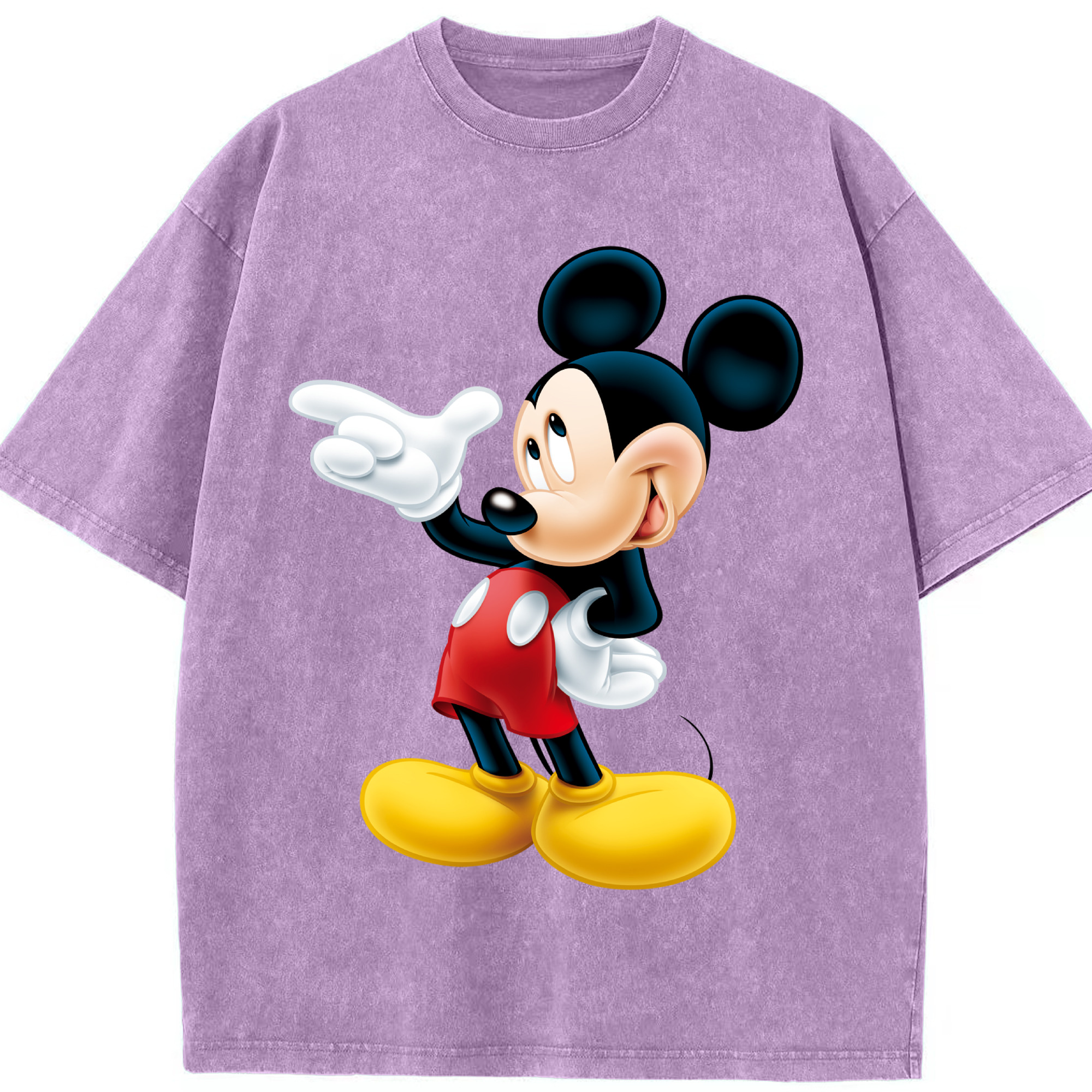 （画像用） ミッキーマウス Mickey Mouse 綿100% ヴィンテージ風 半袖Tシャツ（フロントプリント）