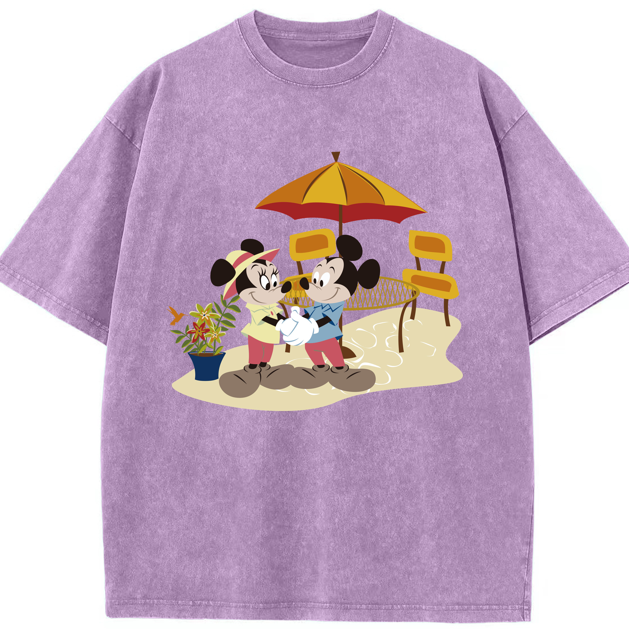 （画像用） ミッキーマウス Mickey Mouse 綿100% ヴィンテージ風 半袖Tシャツ（フロントプリント）