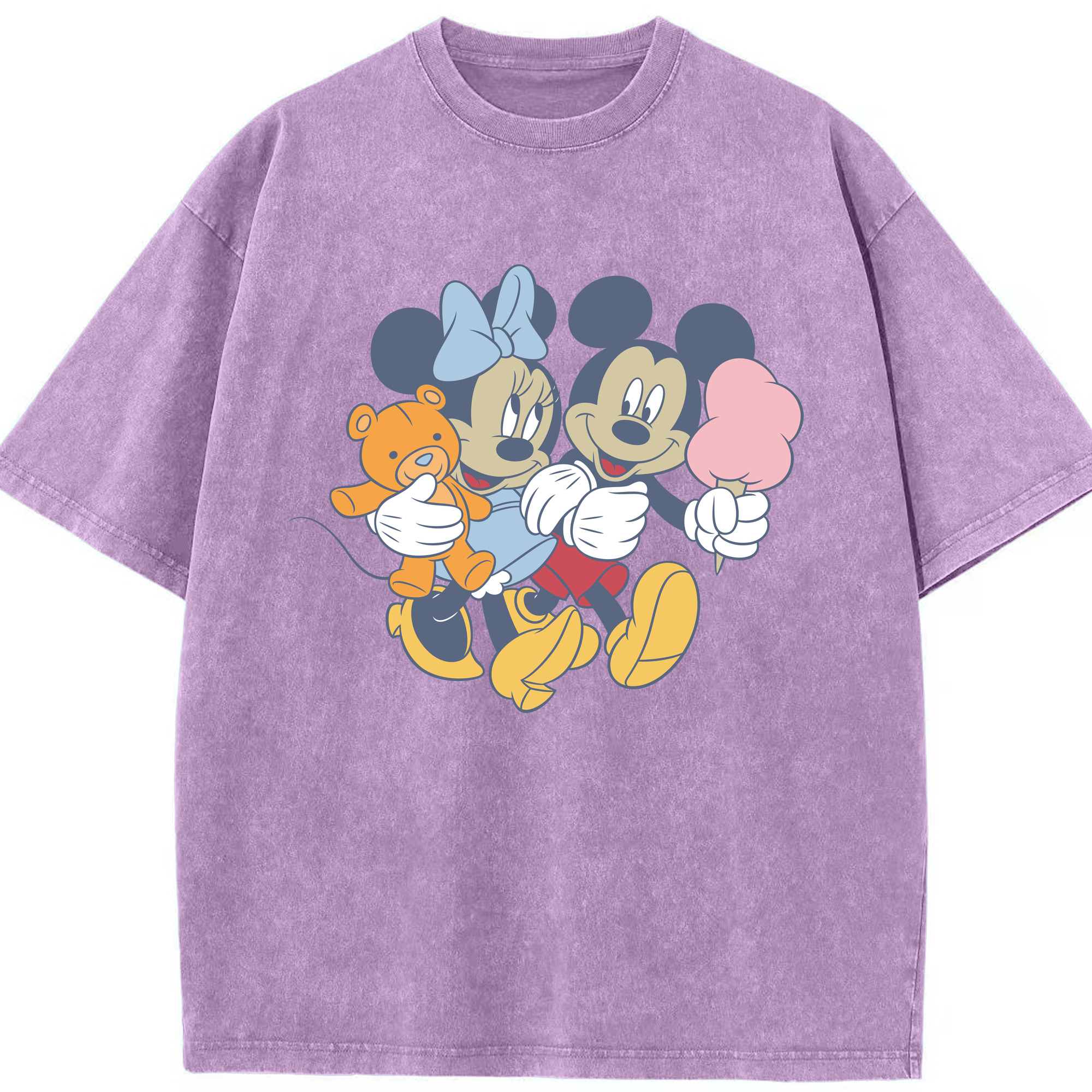 （画像用） ミッキーマウス Mickey Mouse 綿100% ヴィンテージ風 半袖Tシャツ（フロントプリント）