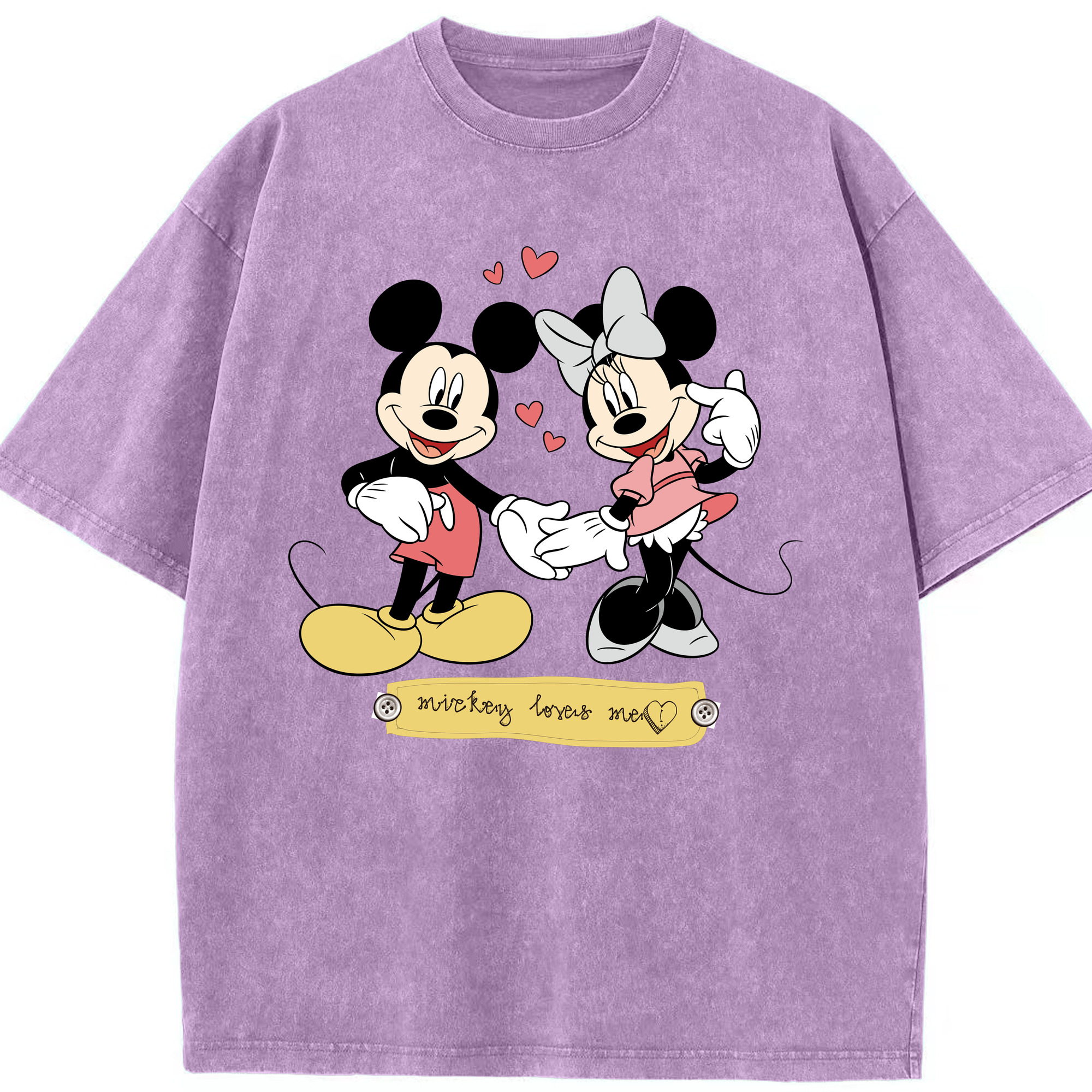 （画像用） ミッキーマウス Mickey Mouse 綿100% ヴィンテージ風 半袖Tシャツ（フロントプリント）