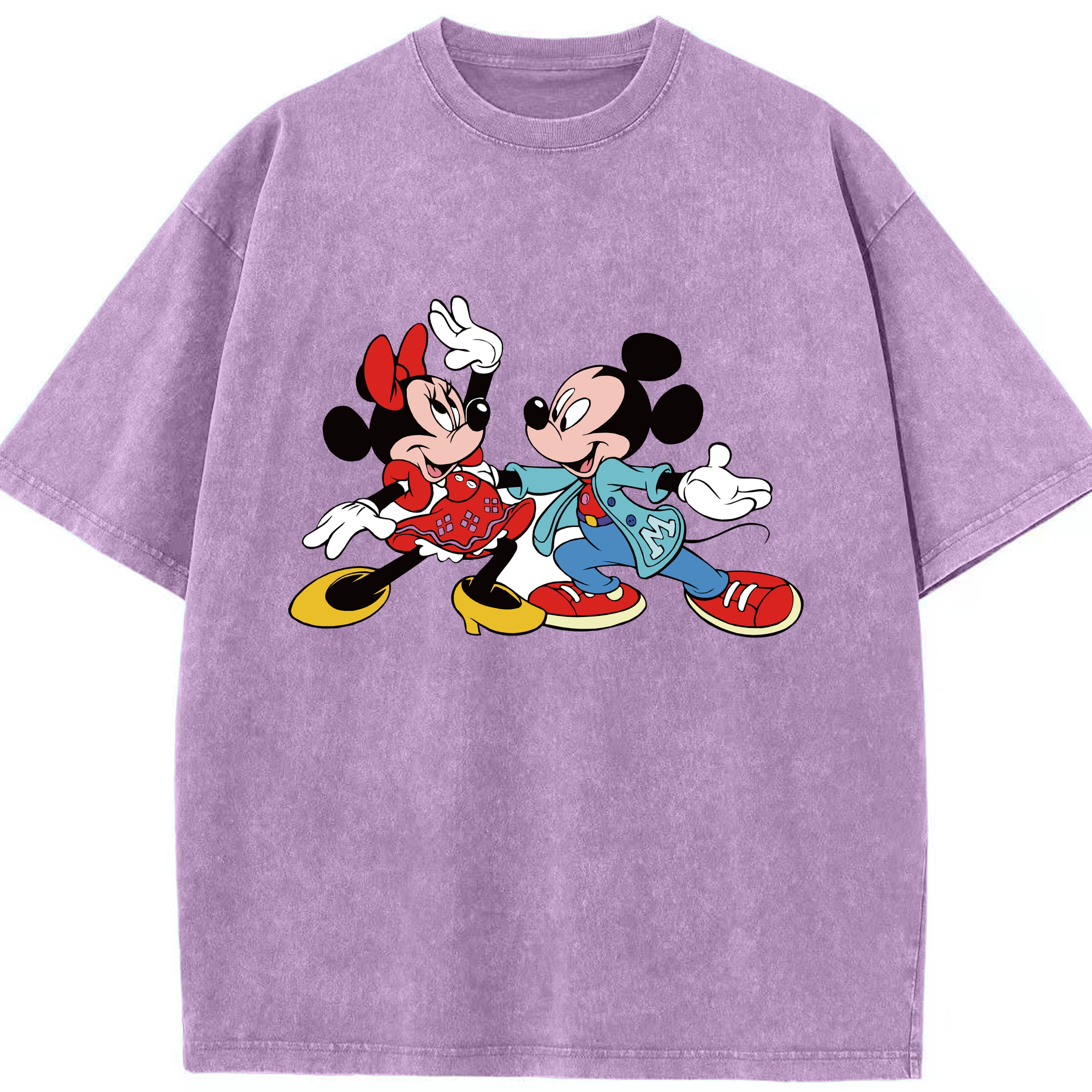 （画像用） ミッキーマウス Mickey Mouse 綿100% ヴィンテージ風 半袖Tシャツ（フロントプリント）