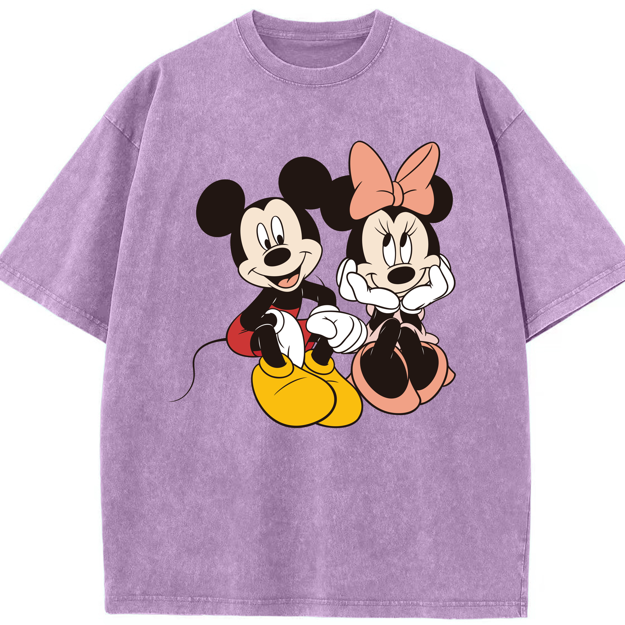 （画像用） ミッキーマウス Mickey Mouse 綿100% ヴィンテージ風 半袖Tシャツ（フロントプリント）