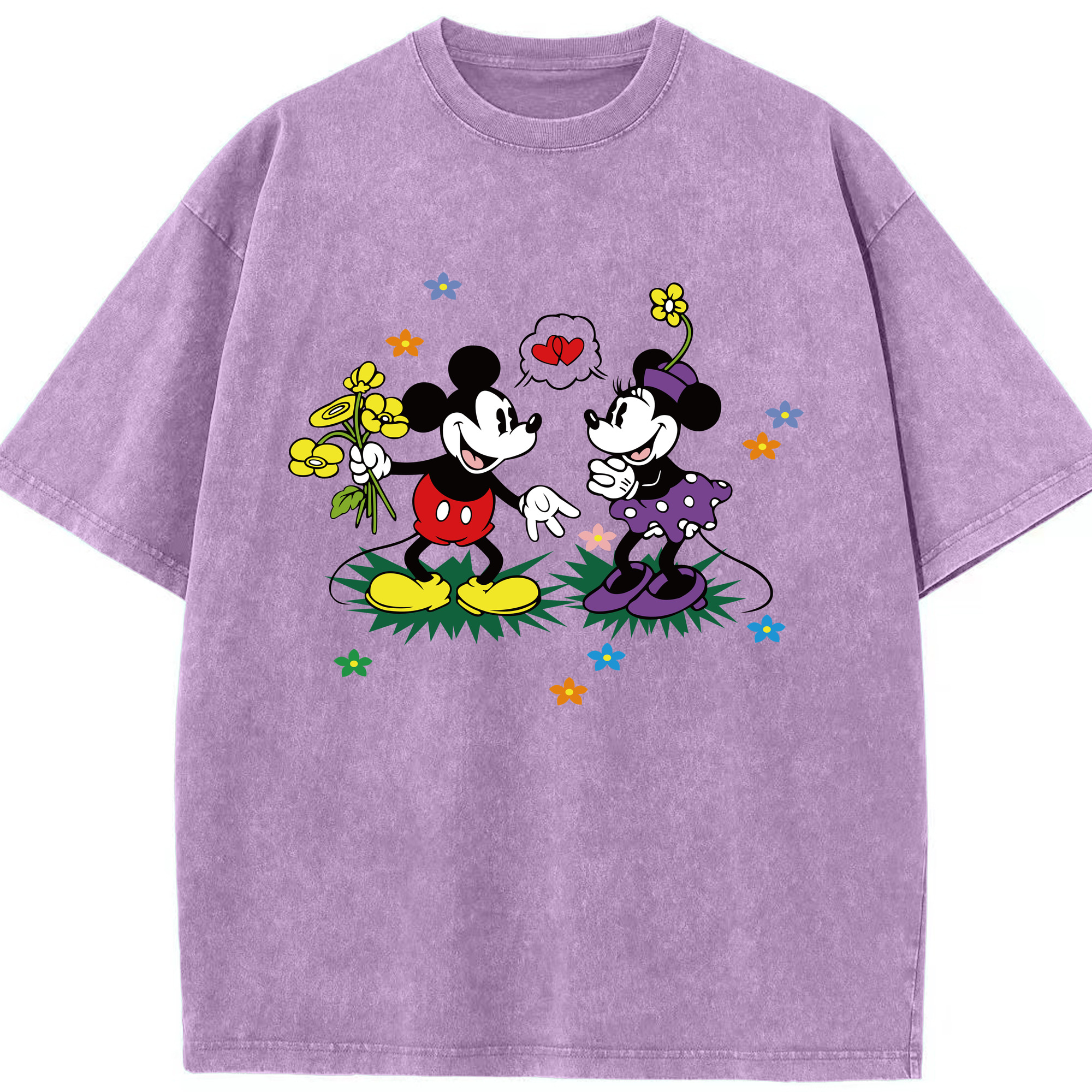 （画像用） ミッキーマウス Mickey Mouse 綿100% ヴィンテージ風 半袖Tシャツ（フロントプリント）