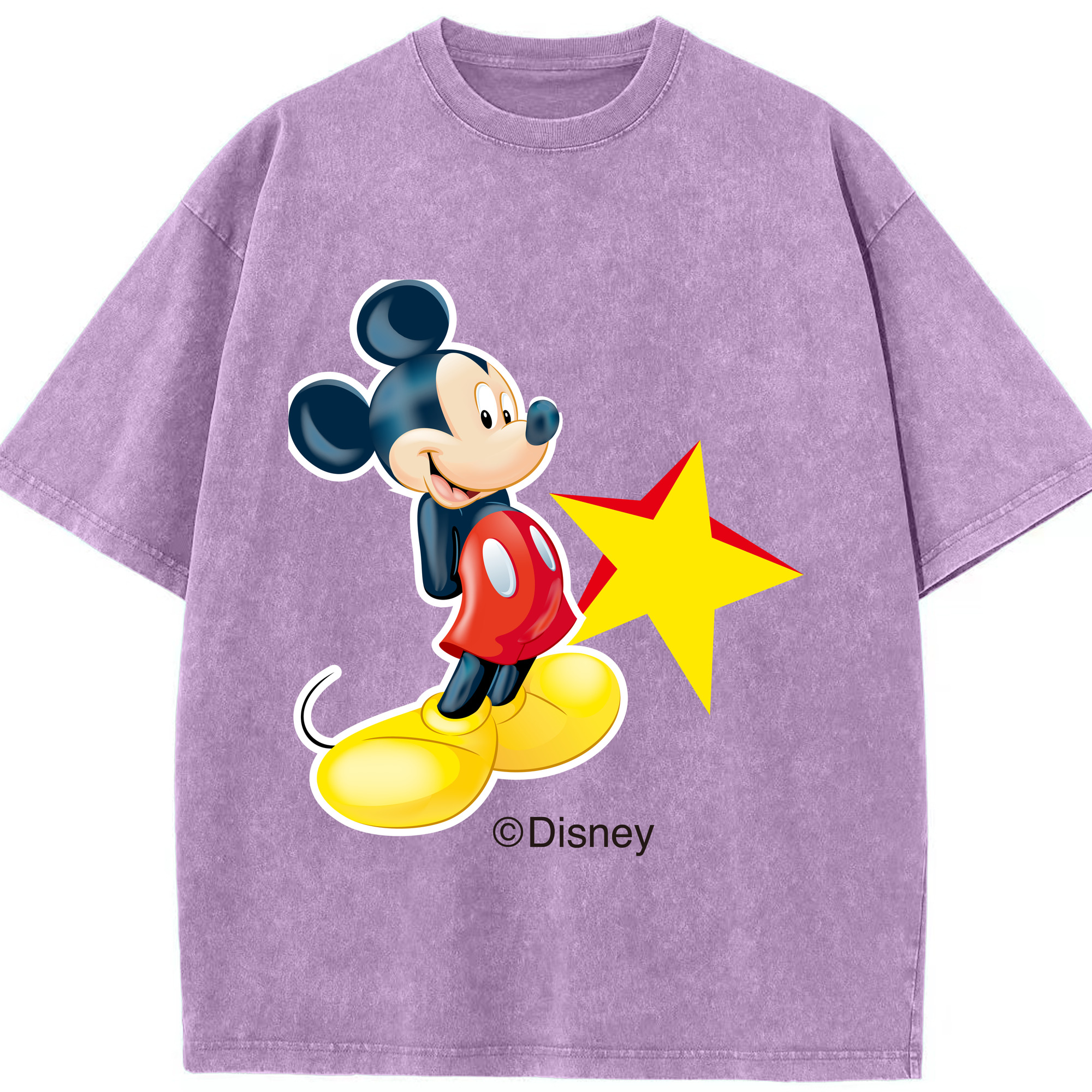 （画像用） ミッキーマウス Mickey Mouse 綿100% ヴィンテージ風 半袖Tシャツ（フロントプリント）