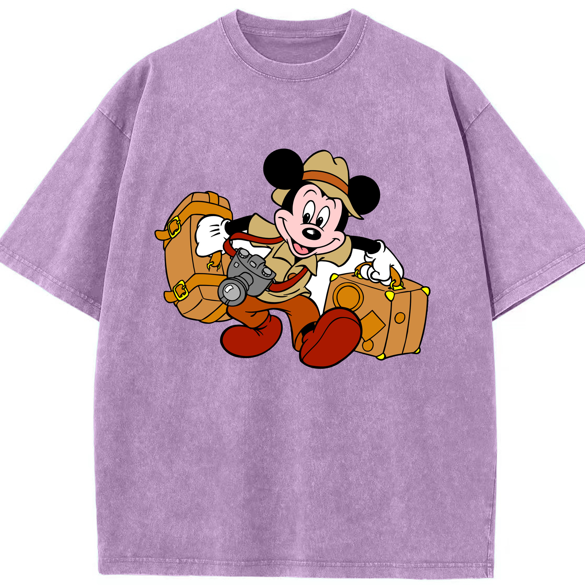 （画像用） ミッキーマウス Mickey Mouse 綿100% ヴィンテージ風 半袖Tシャツ（フロントプリント）