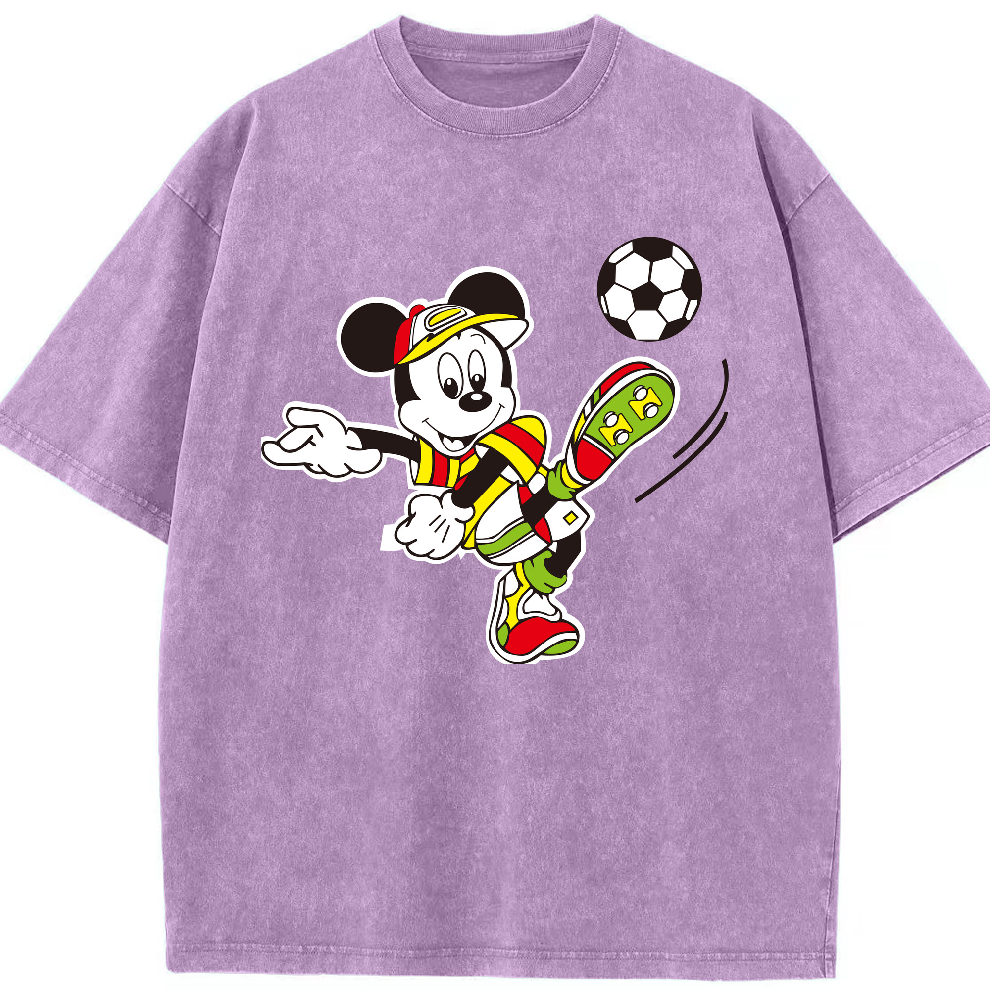 （画像用） ミッキーマウス Mickey Mouse 綿100% ヴィンテージ風 半袖Tシャツ（フロントプリント）