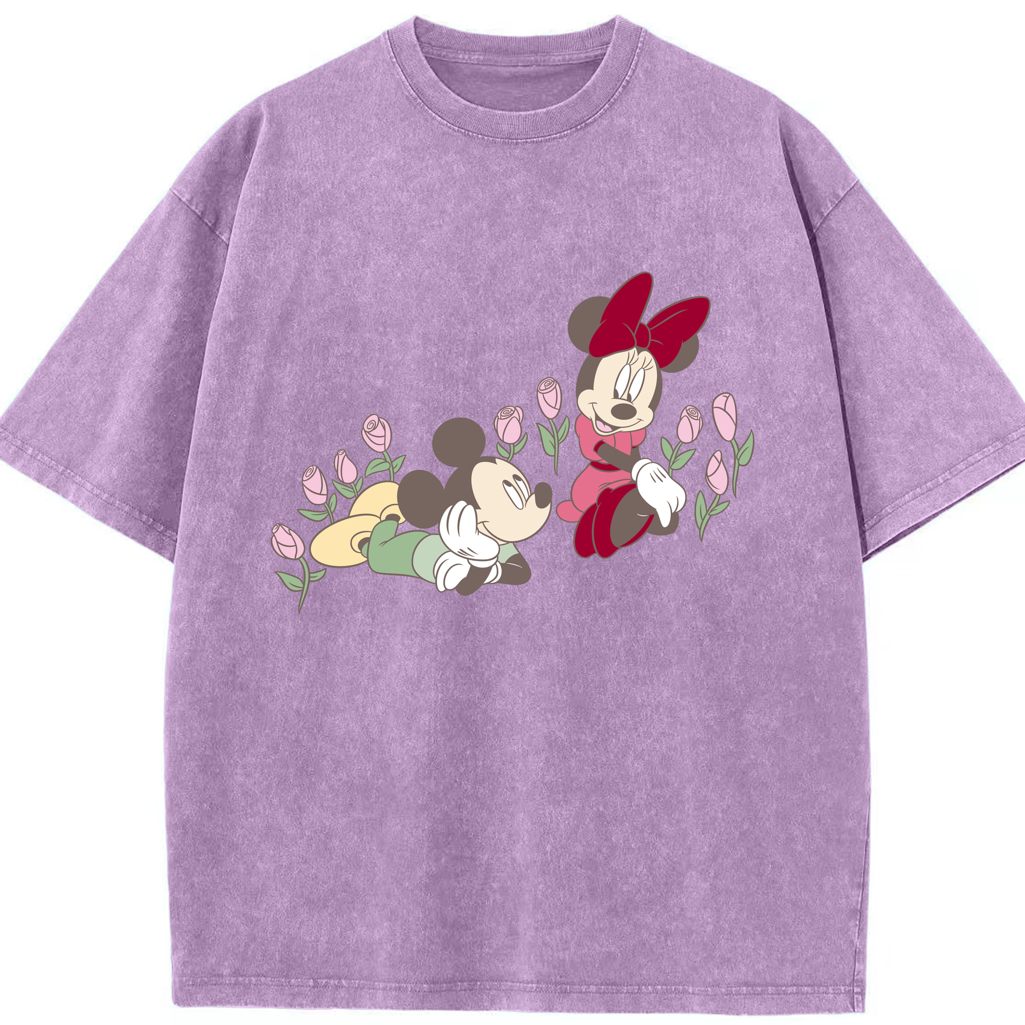 （画像用） ミッキーマウス Mickey Mouse 綿100% ヴィンテージ風 半袖Tシャツ（フロントプリント）
