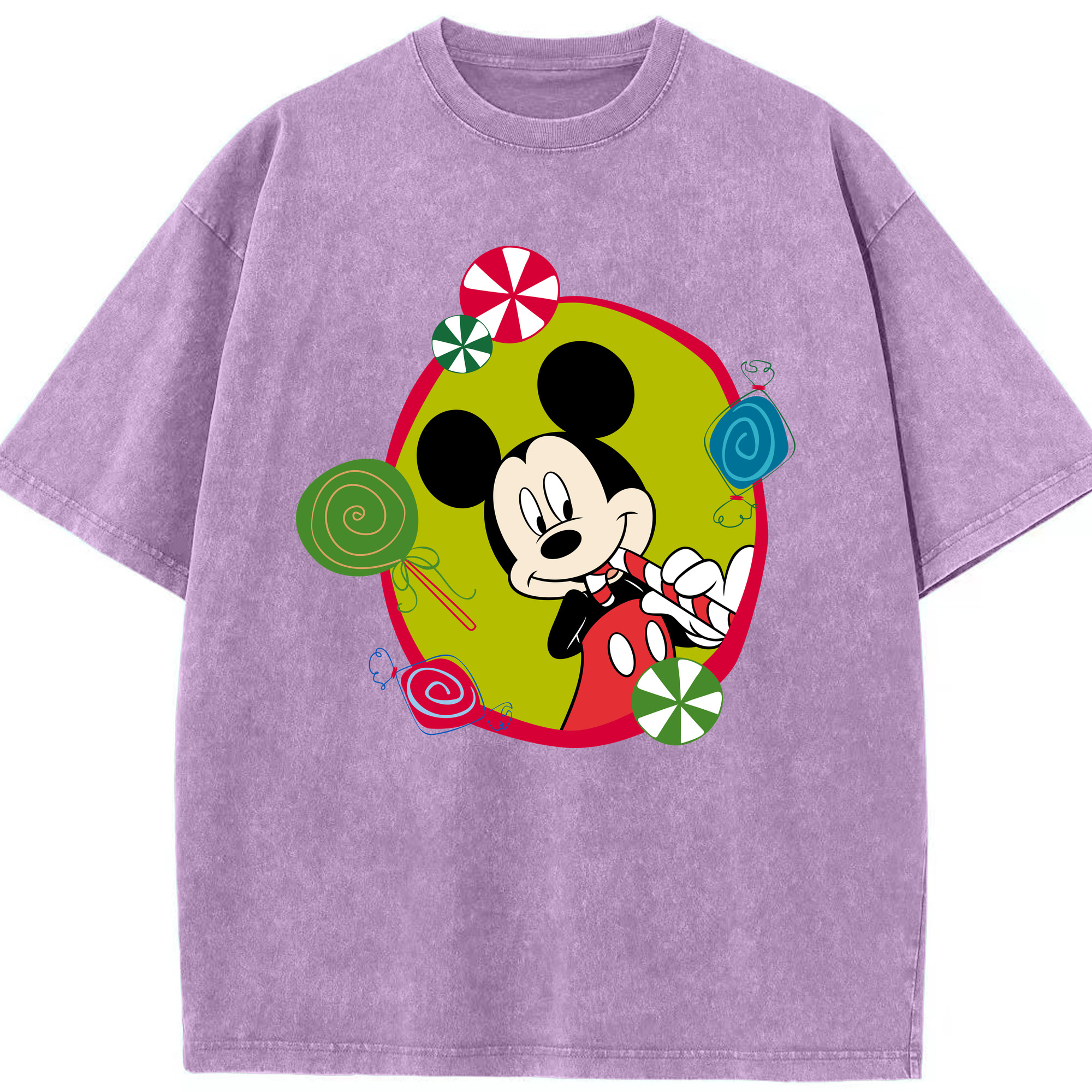 （画像用） ミッキーマウス Mickey Mouse 綿100% ヴィンテージ風 半袖Tシャツ（フロントプリント）