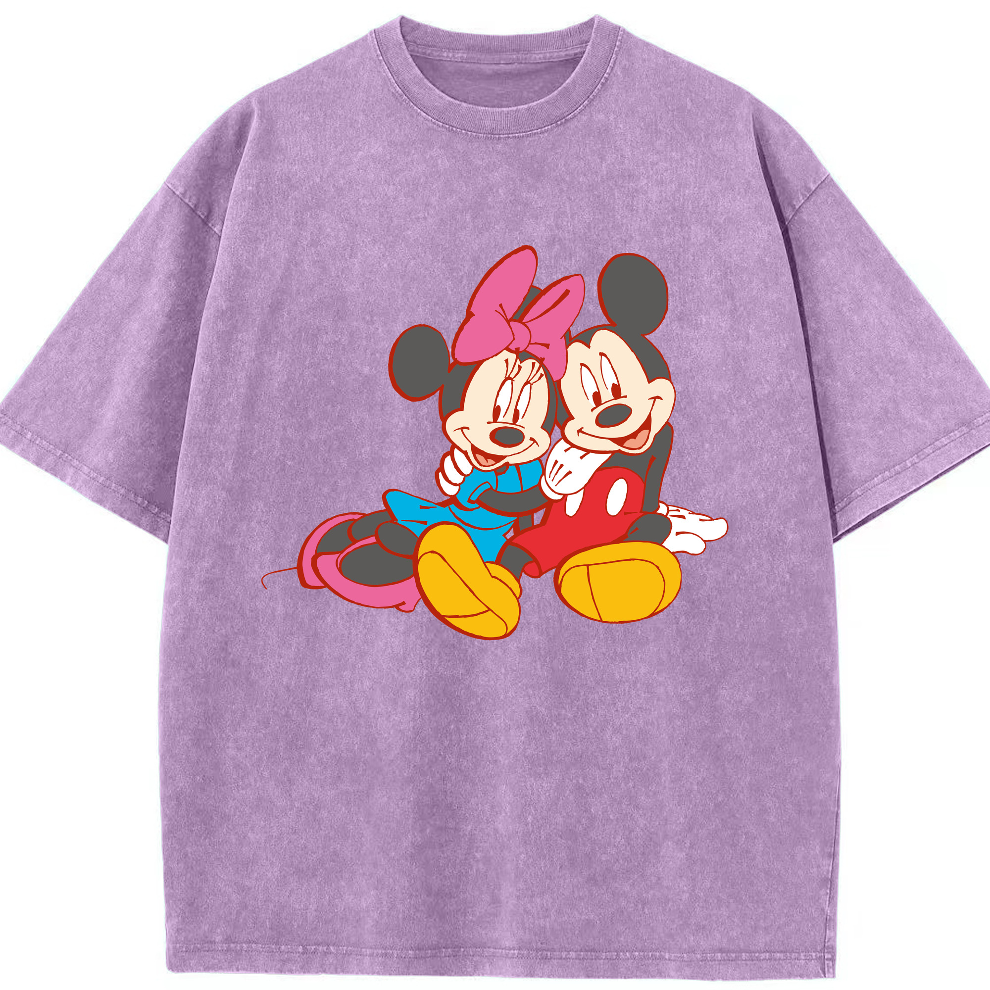 （画像用） ミッキーマウス Mickey Mouse 綿100% ヴィンテージ風 半袖Tシャツ（フロントプリント）