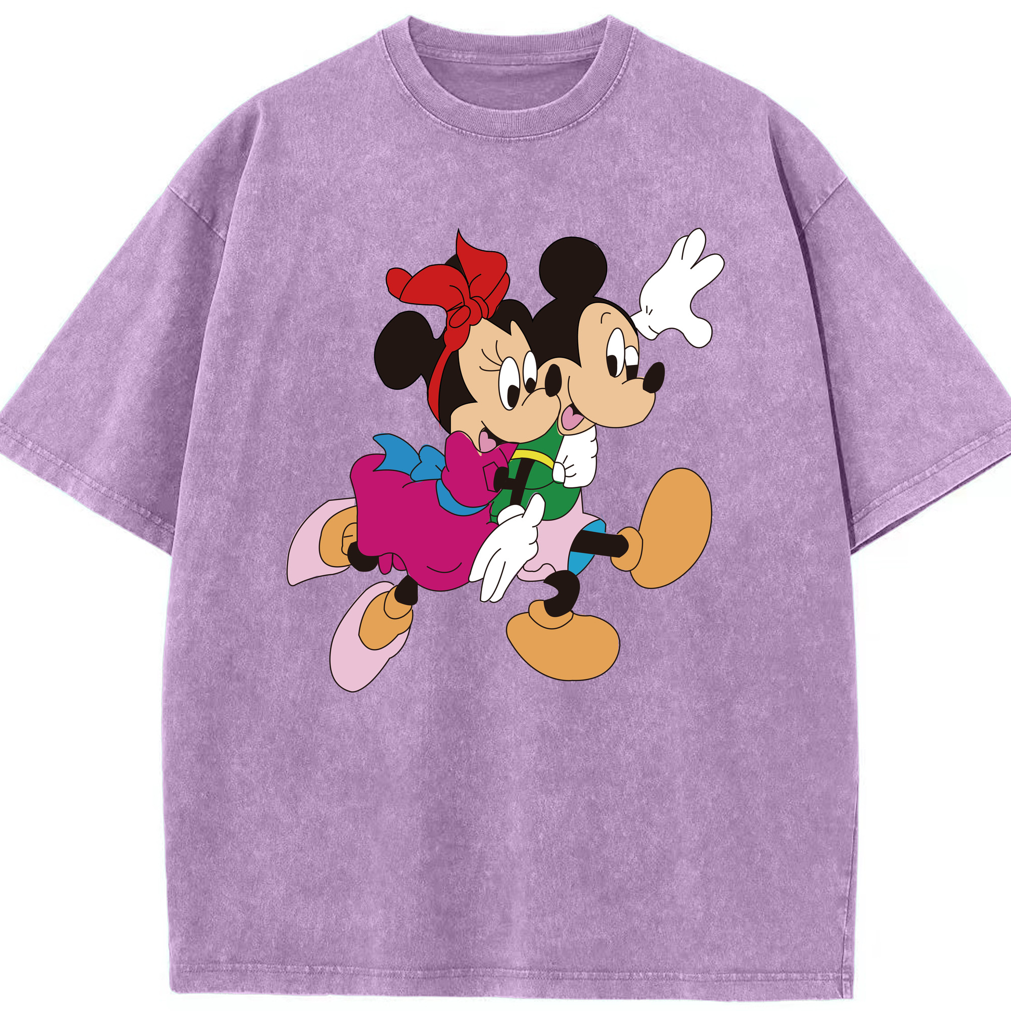 （画像用） ミッキーマウス Mickey Mouse 綿100% ヴィンテージ風 半袖Tシャツ（フロントプリント）