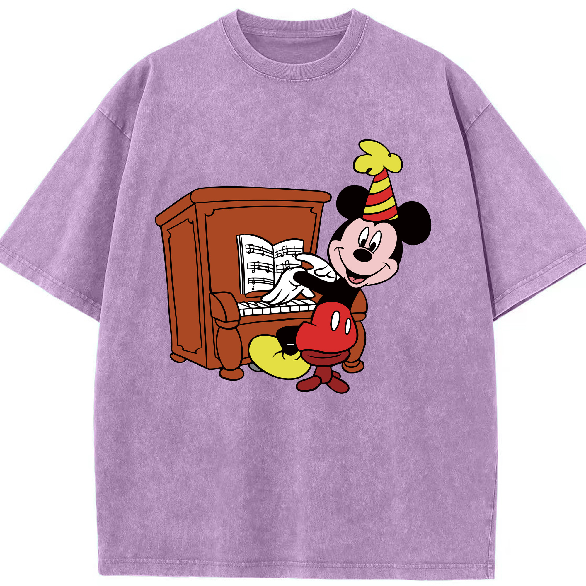 （画像用） ミッキーマウス Mickey Mouse 綿100% ヴィンテージ風 半袖Tシャツ（フロントプリント）
