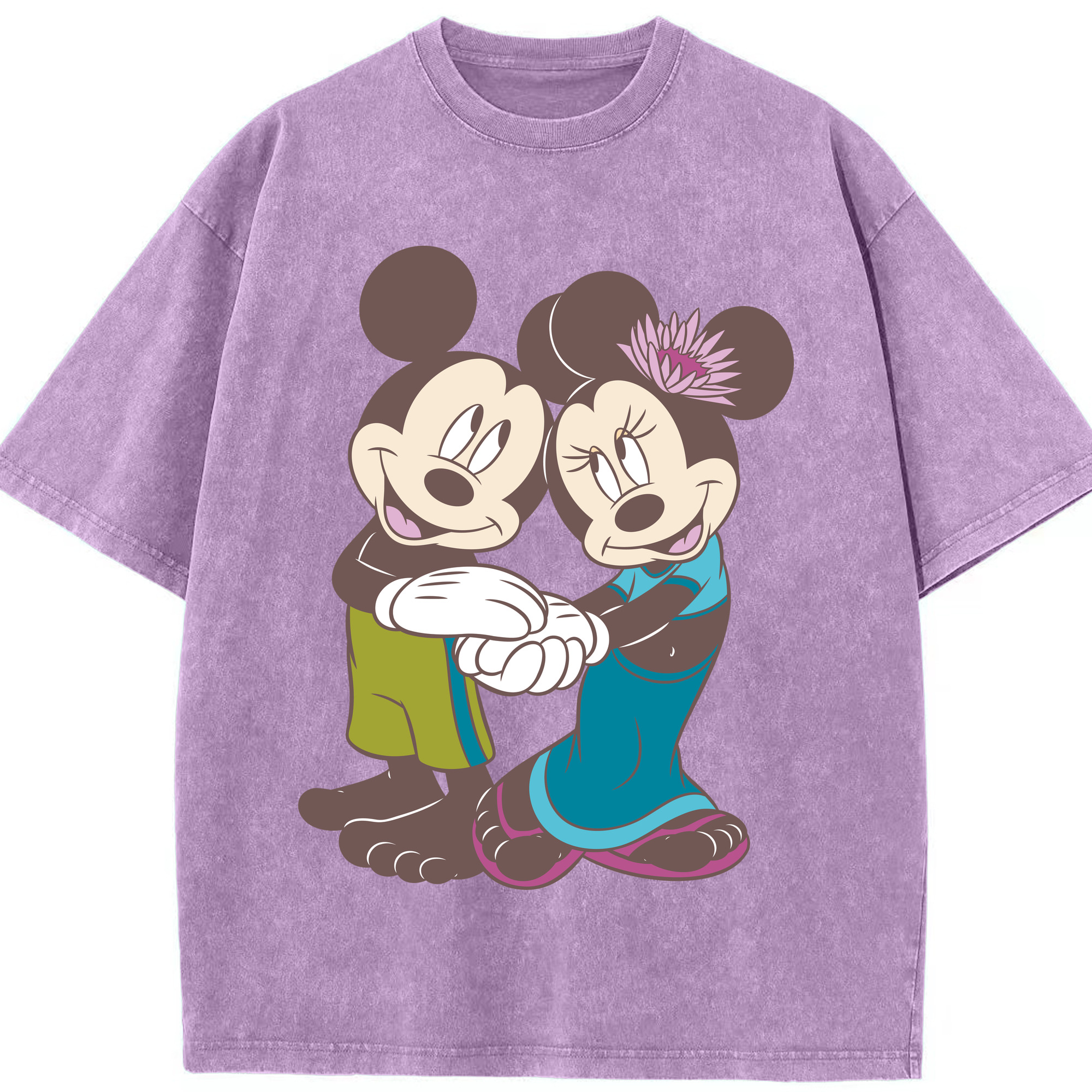 （画像用） ミッキーマウス Mickey Mouse 綿100% ヴィンテージ風 半袖Tシャツ（フロントプリント）