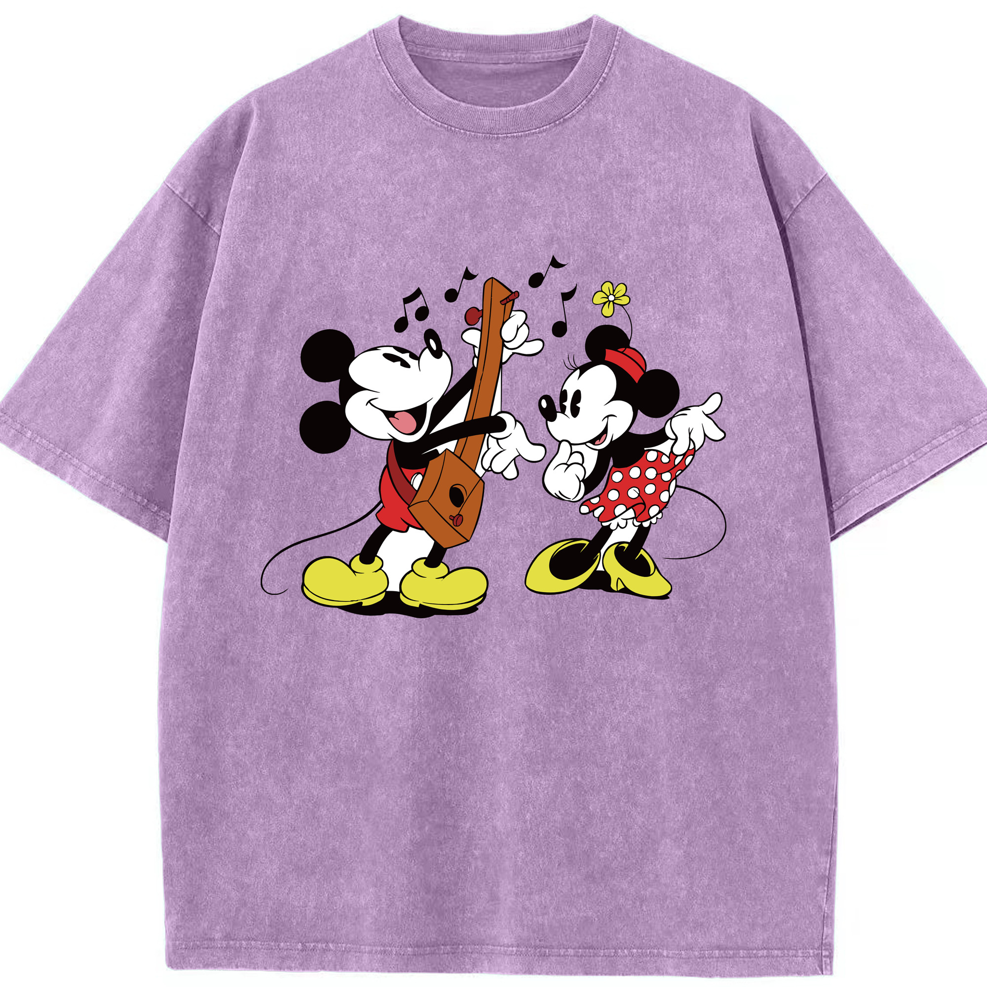 （画像用） ミッキーマウス Mickey Mouse 綿100% ヴィンテージ風 半袖Tシャツ（フロントプリント）