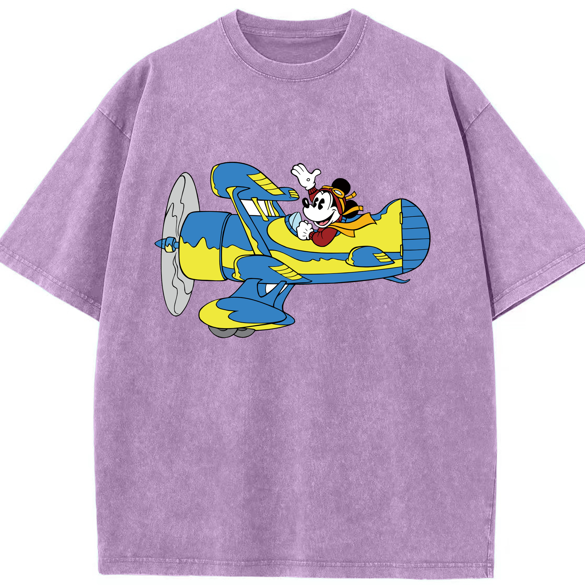 （画像用） ミッキーマウス Mickey Mouse 綿100% ヴィンテージ風 半袖Tシャツ（フロントプリント）